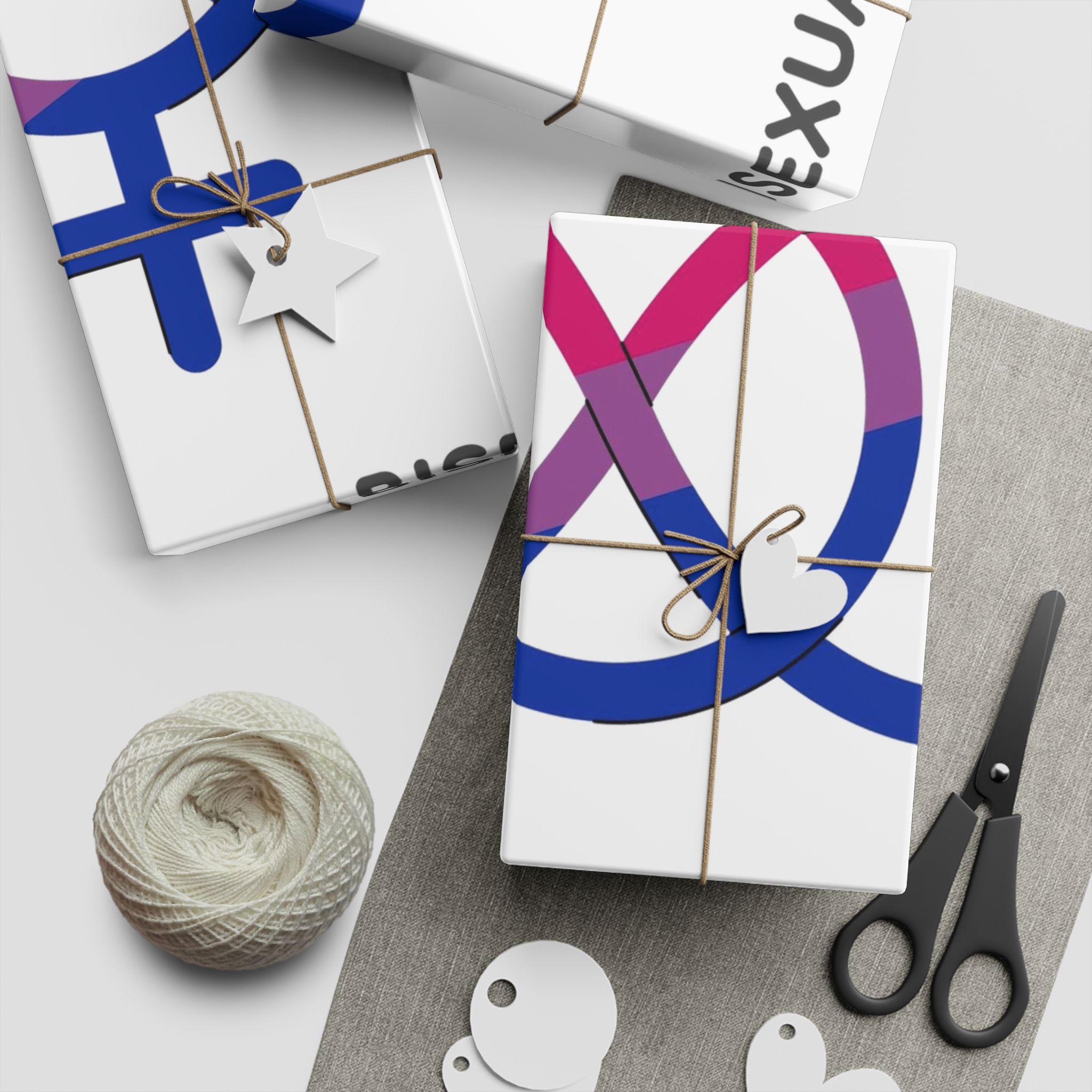 Bisexual Orientation Identity Symbol Gift Wrapping Paper Sheets 1pc - Image 5