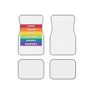 Rainbow Text Car Mats Set Of 4