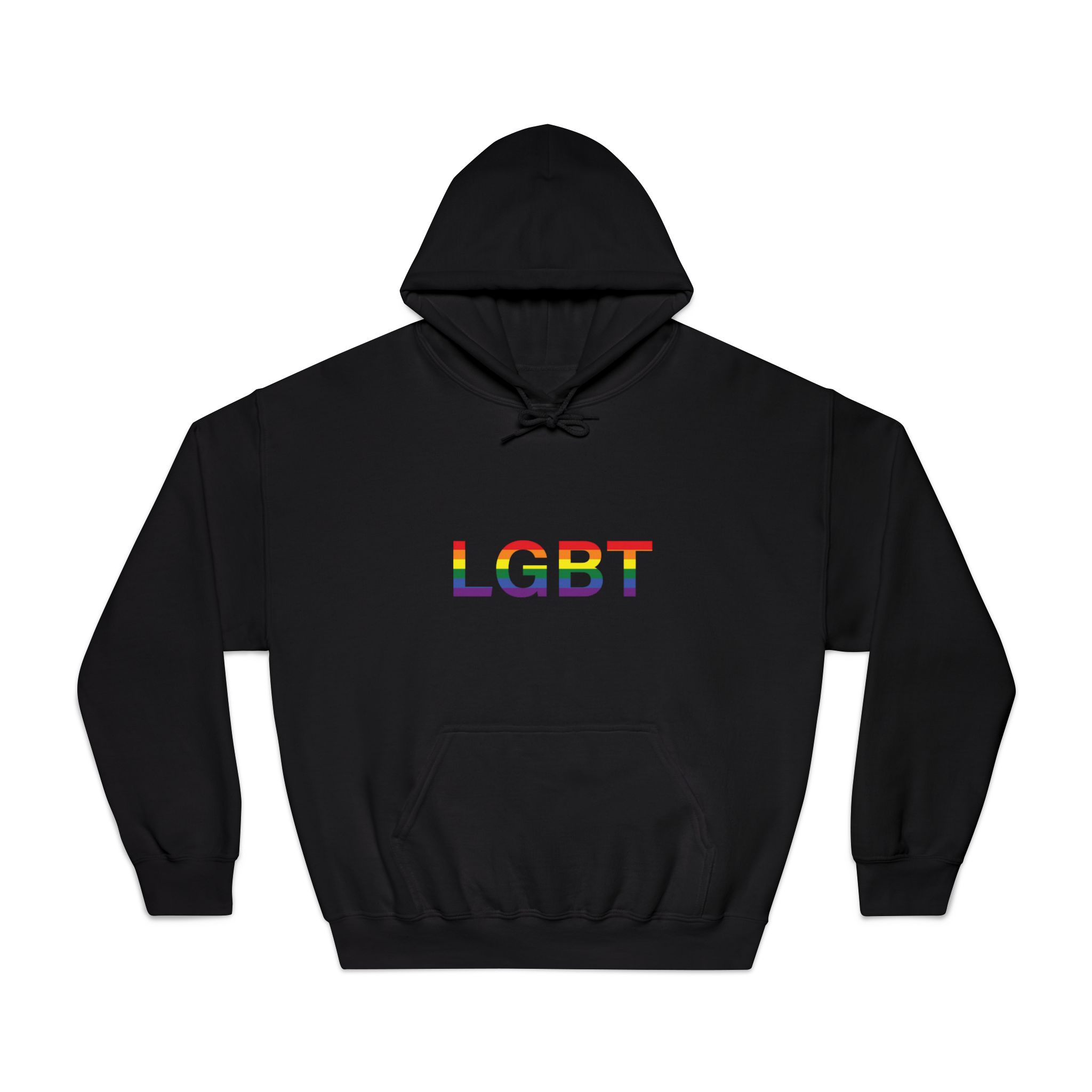 Lgbt Word Text Letter Rainbow Color Flag Isolated White Background Vector Illustration Unisex Dryblend Hooded Sweatshirt - Image 9