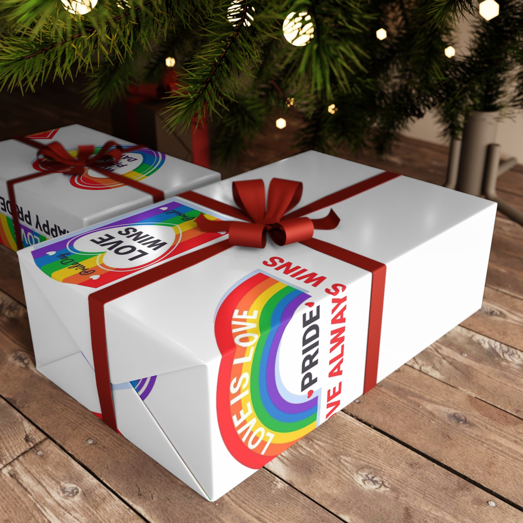 Pride Day Labels Concept Gift Wrapping Paper Sheets 1pc - Image 3