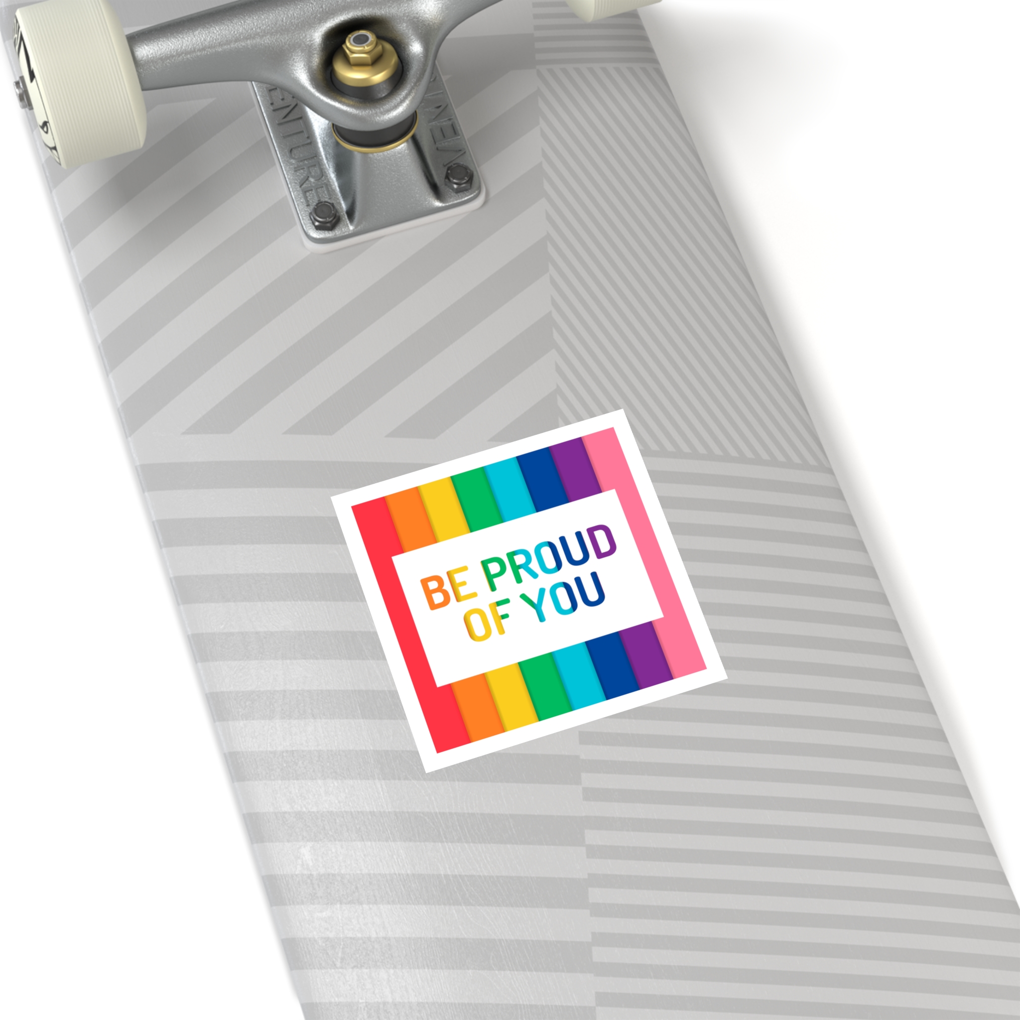 Rainbow Colored Background With Be Proud You Concept Pride Month Laminate Stickers Square - Image 28