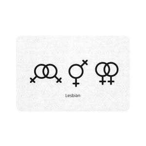 Lesbian Gender Symbols Orientation Signs Vector Illustration Pet Food Mat 12x18