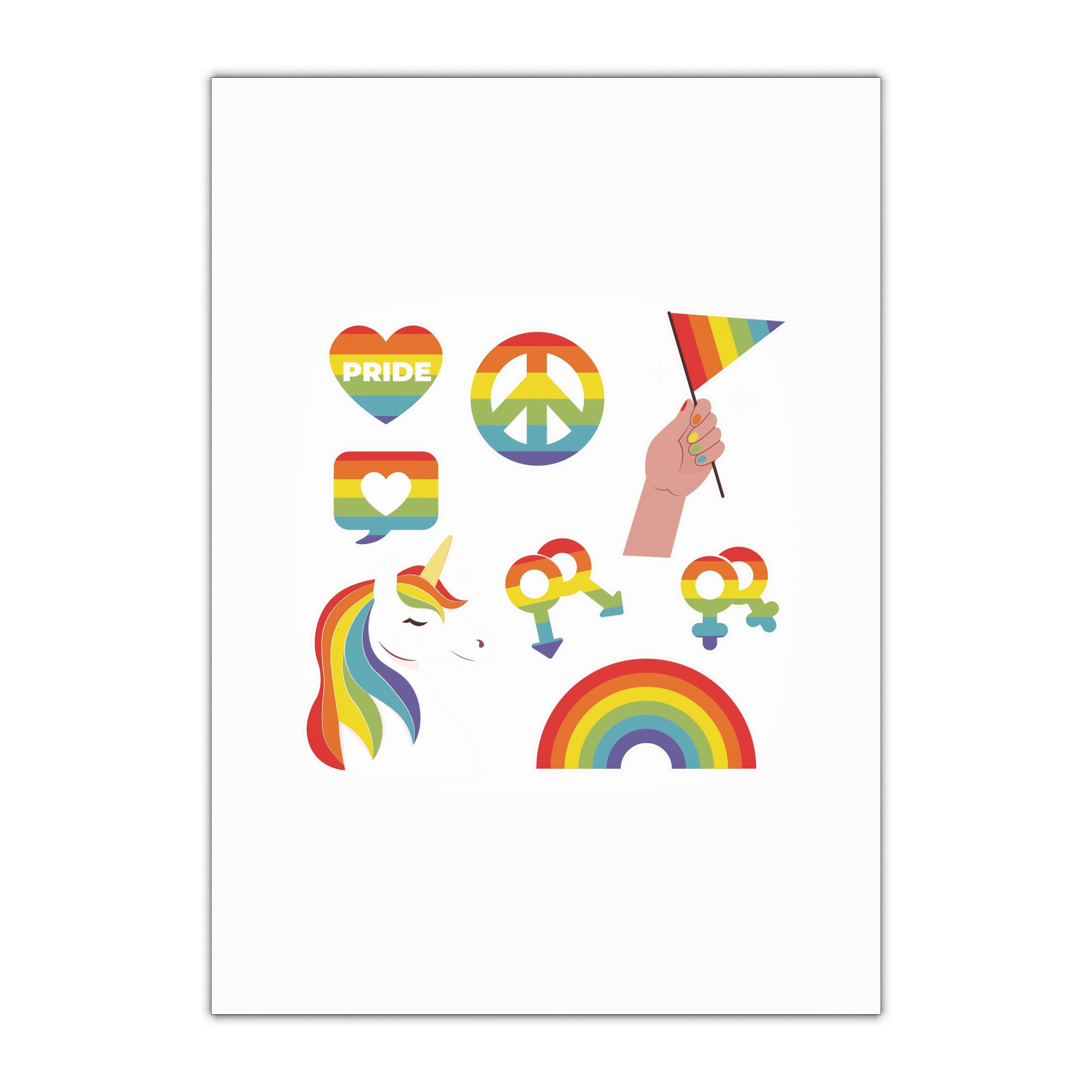 Flat Lgbt Pride Month Elements Collection Gift Wrapping Paper Sheets 1pc
