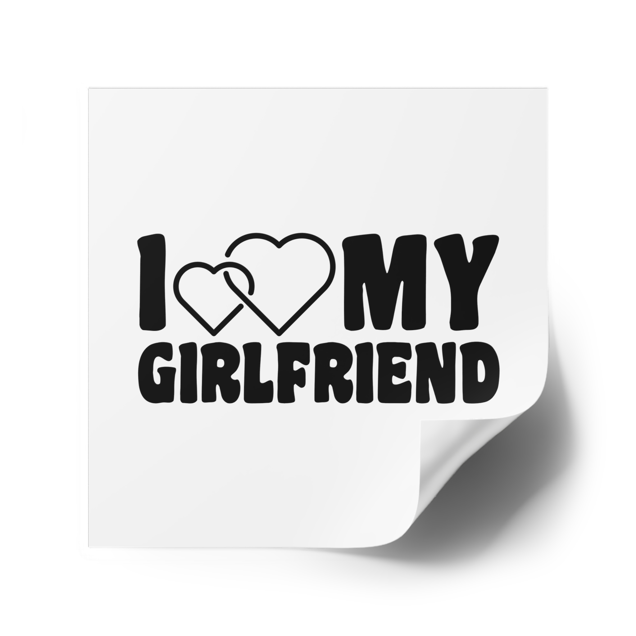 I Love My Girlfriend Iheart My Girlfriend Laminate Stickers Square - Image 34