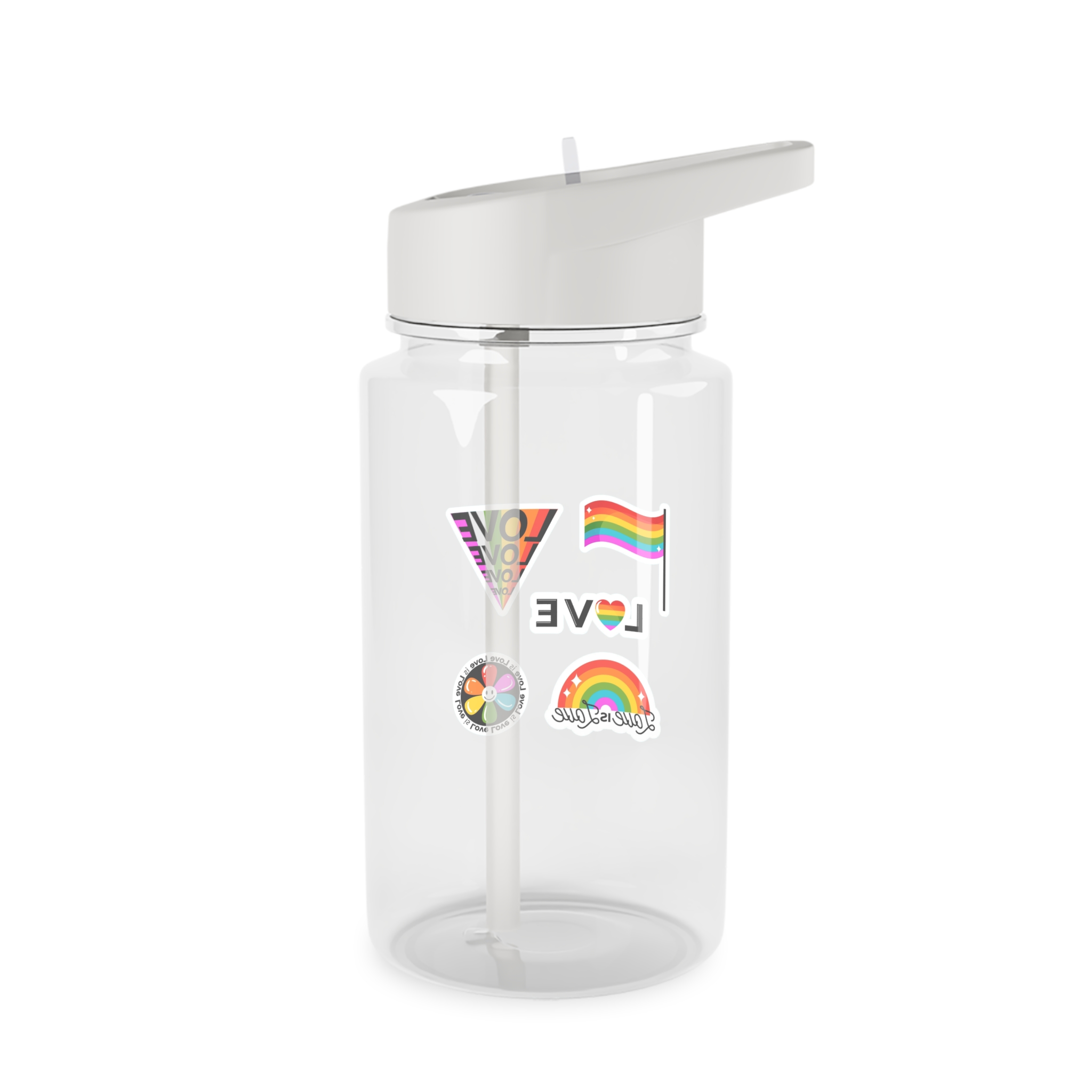 Pride Day Badges With Flag Tritan Water Bottle - Image 2