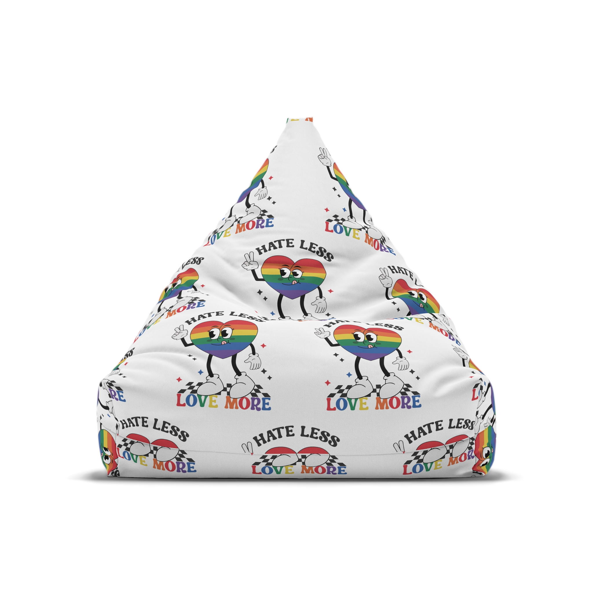 Heart With Words Hate Less Love More It Bean Bag Chair Cover - Image 5
