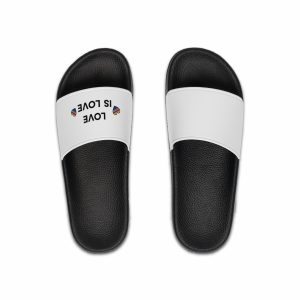 Love Is Love With Rainbow Hearts Mens Slide Sandals