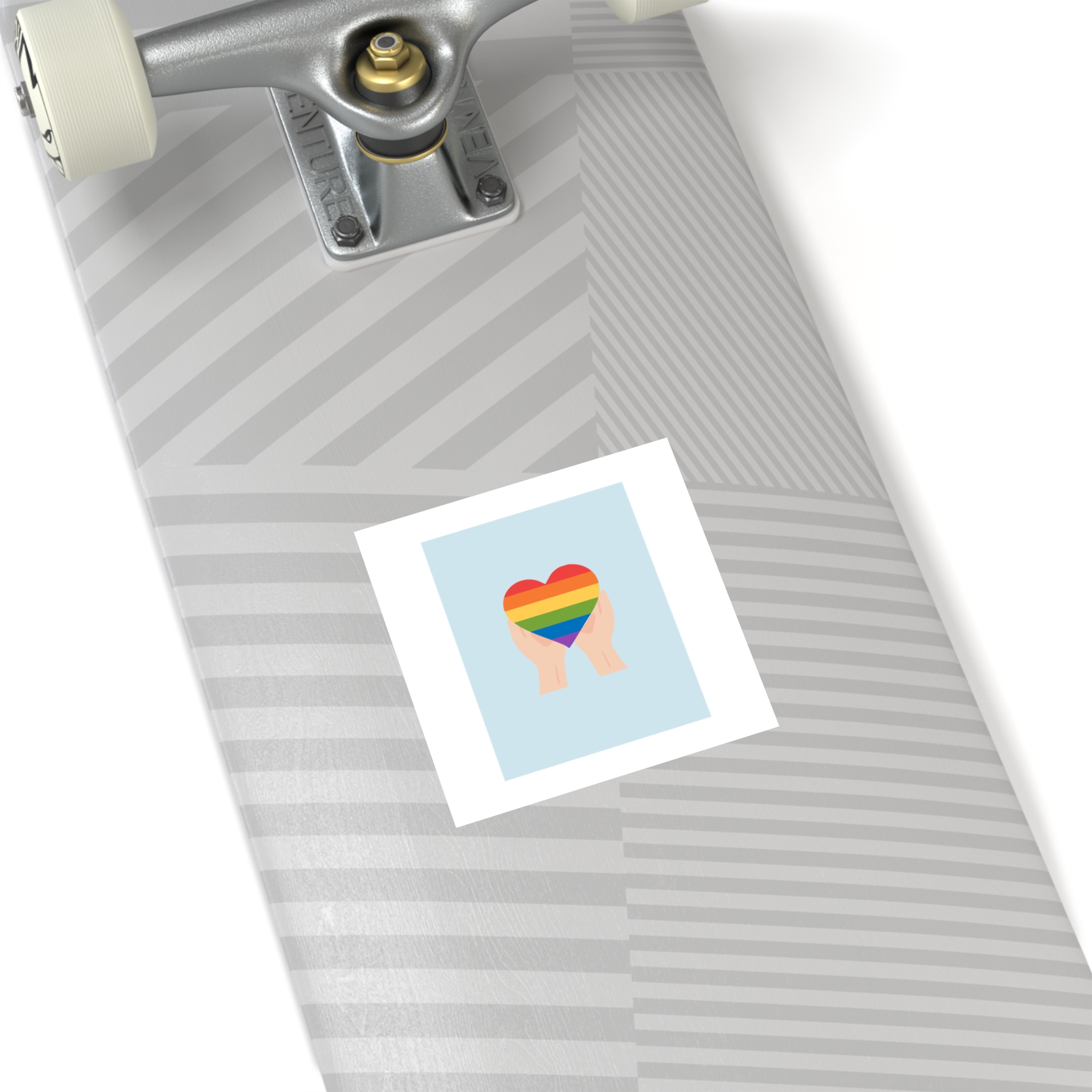 Pride Lgbt Card Support Love Poster That Says Rainbow Heart It Laminate Stickers Square - Image 28