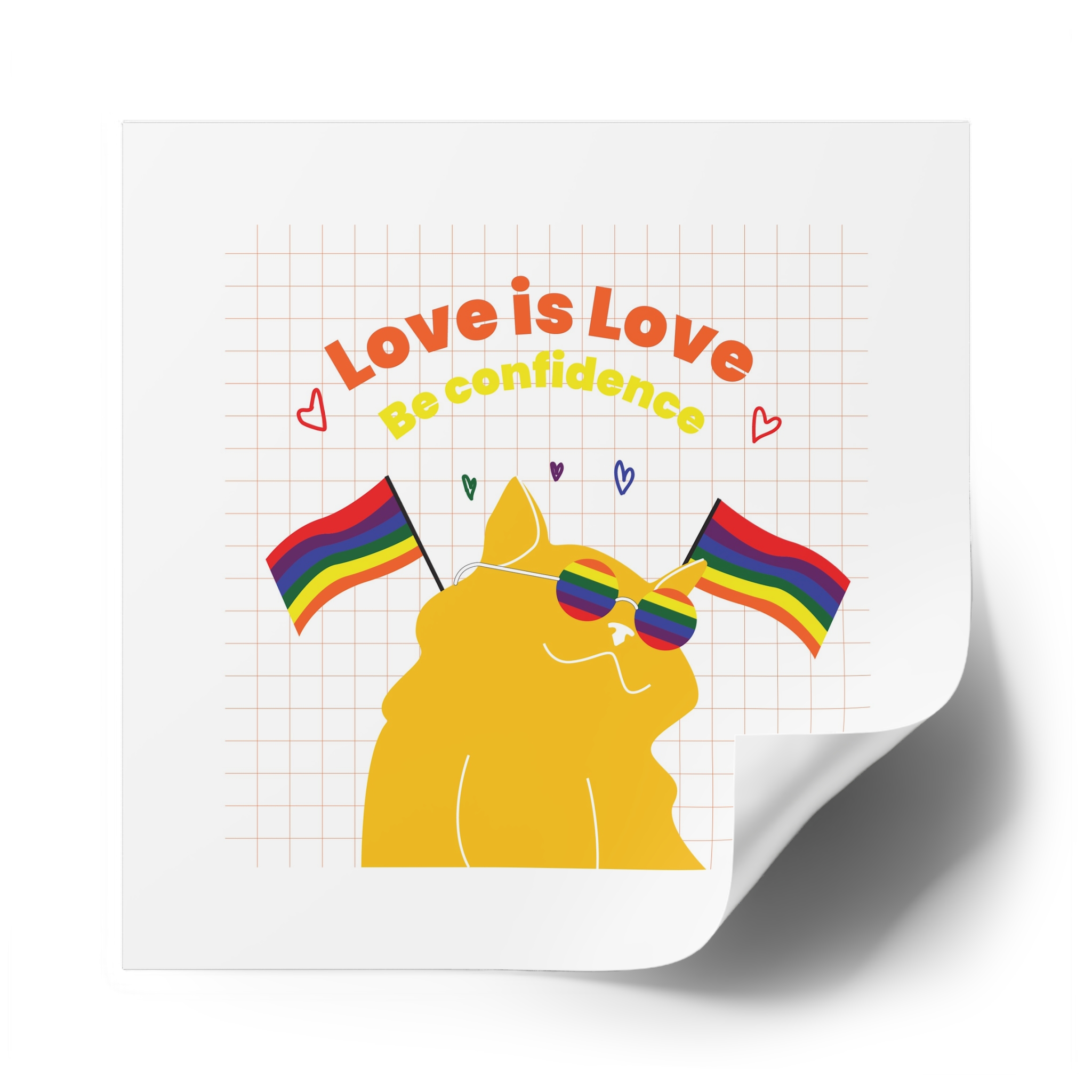 Pride Month Flat Design Illustration Laminate Stickers Square - Image 62