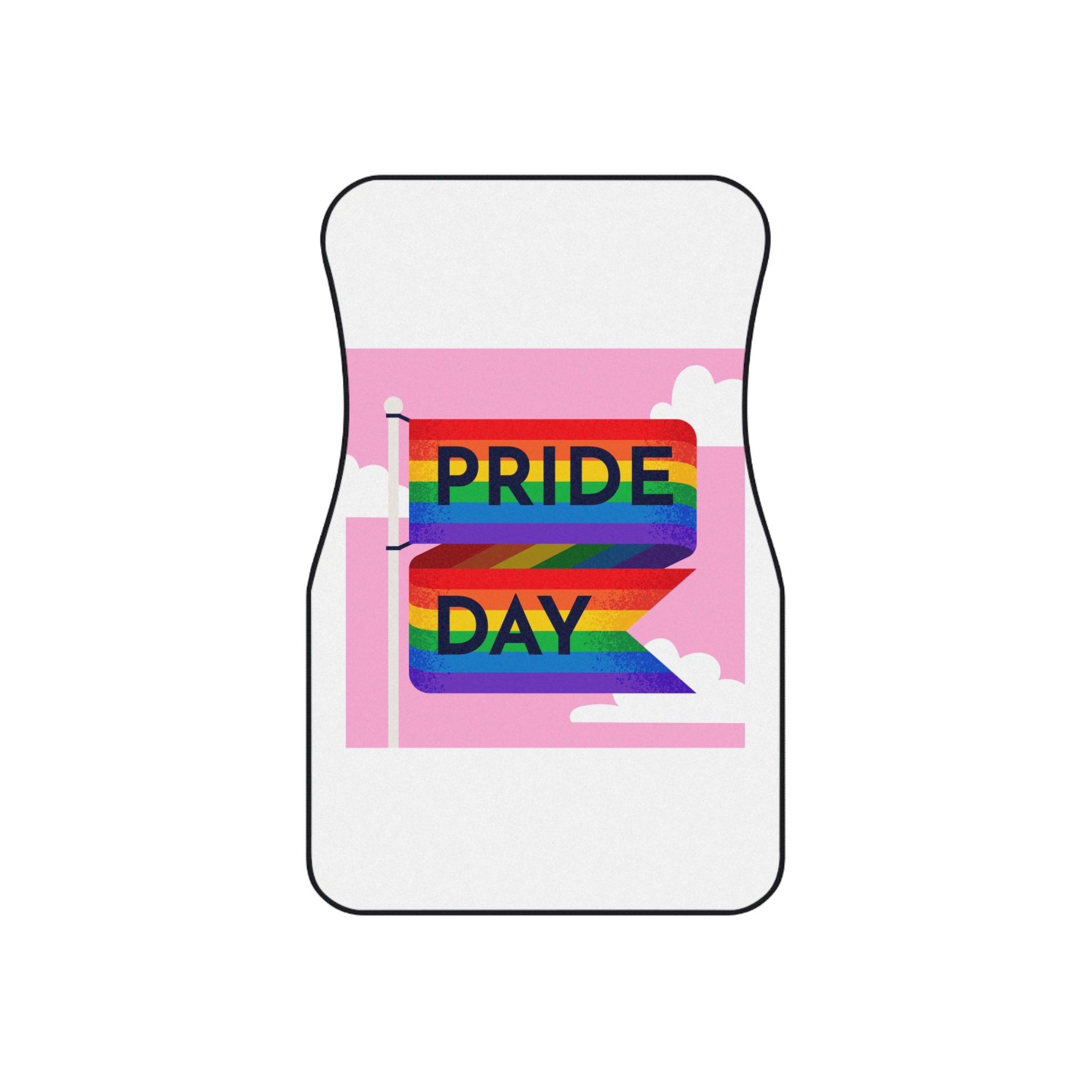 Pride Day Flag Illustration Car Mats Set Of 4 - Image 2