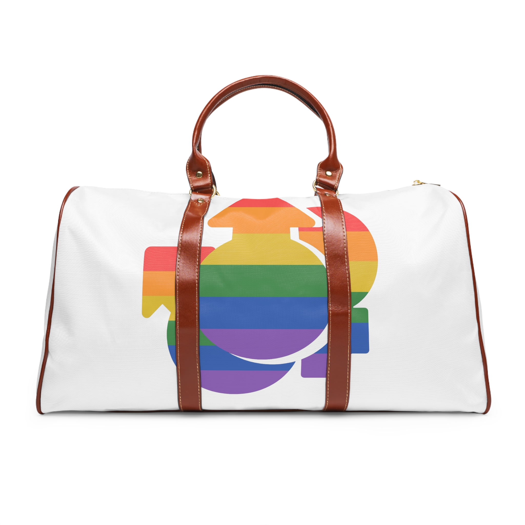 Lgbt Icon Isolated Black Background Lgbt Community Human Rights Concept Vector Flat Illustration Poster Card Banner Waterproof Travel Bag