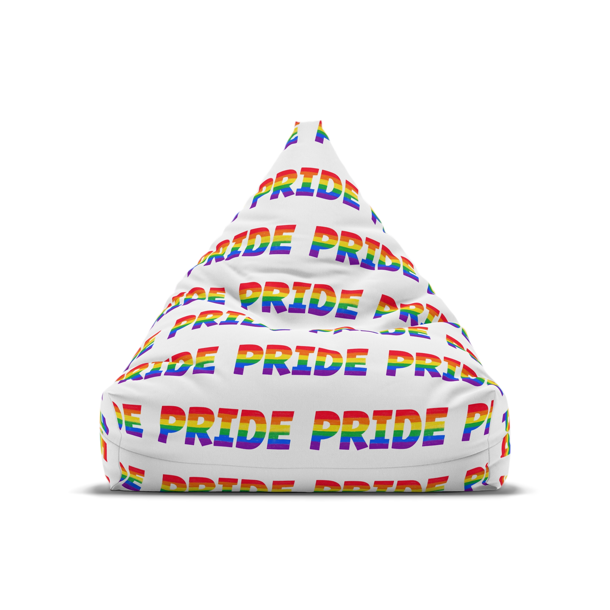 Word Pride Rainbow Lgbtq Gay Flag Colors Lettering Lgbt Month Pencil Crayon Textured Isolated Bean Bag Chair Cover - Image 5