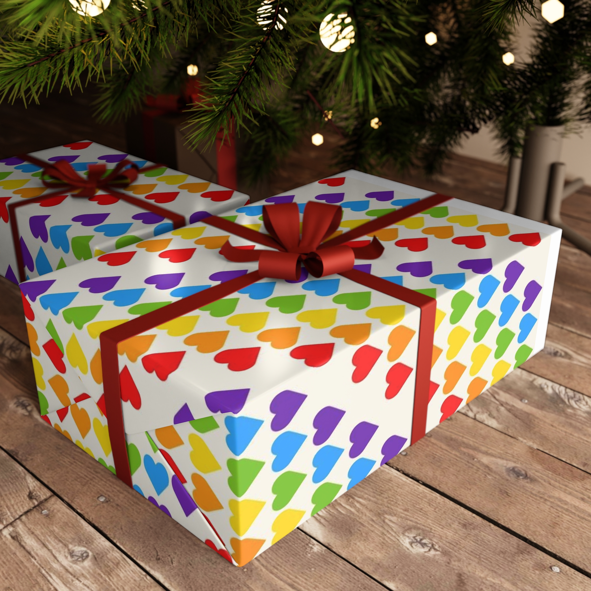 Rainbow Heart Mosaic Seamless Vector Pattern Gift Wrapping Paper Sheets 1pc - Image 6