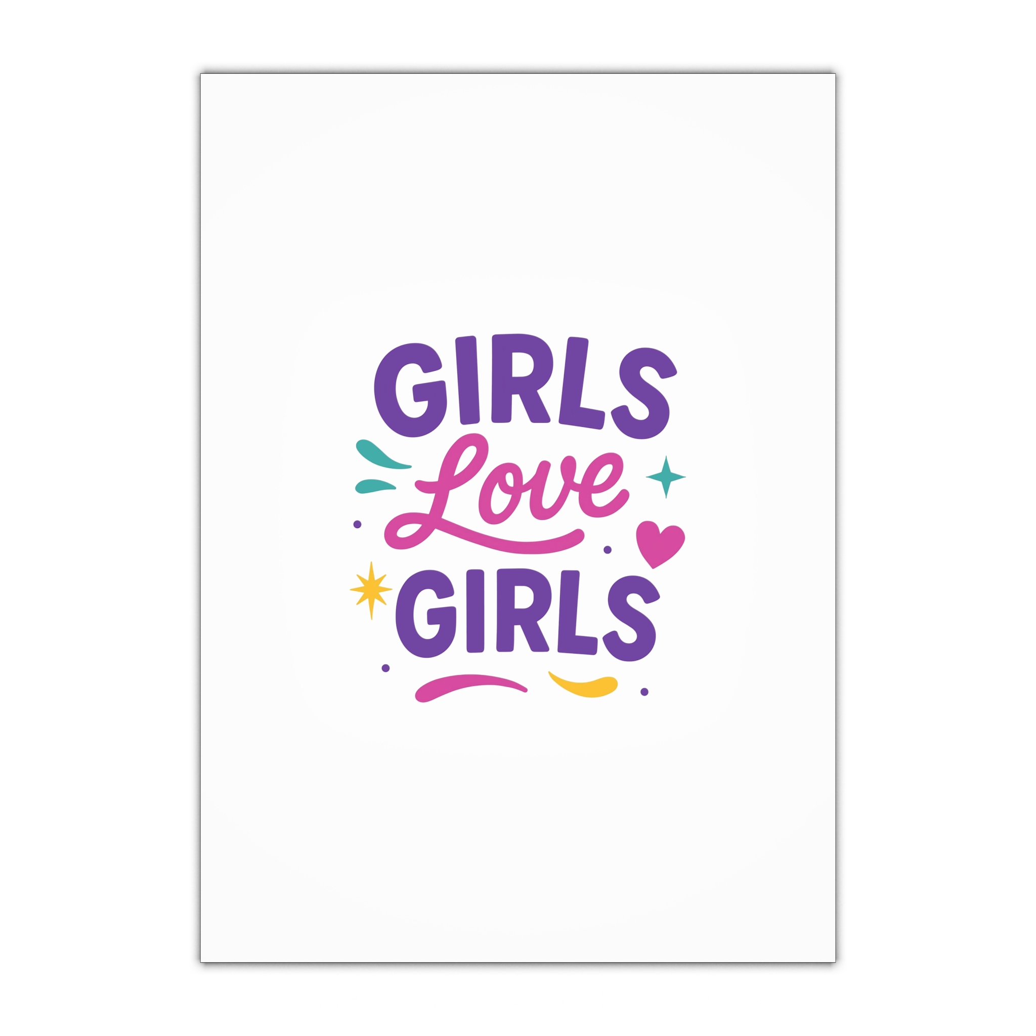 Vibrant Girls Love Girls Vector Illustration Featuring Bold Text Playful Decorative Elements Gift Wrapping Paper Sheets 1pc