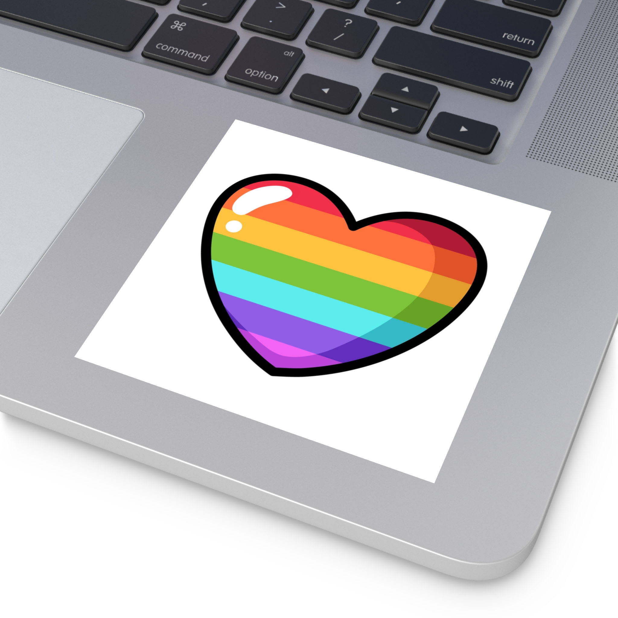 Pride Heart Cartoon Style Laminate Stickers Square - Image 27
