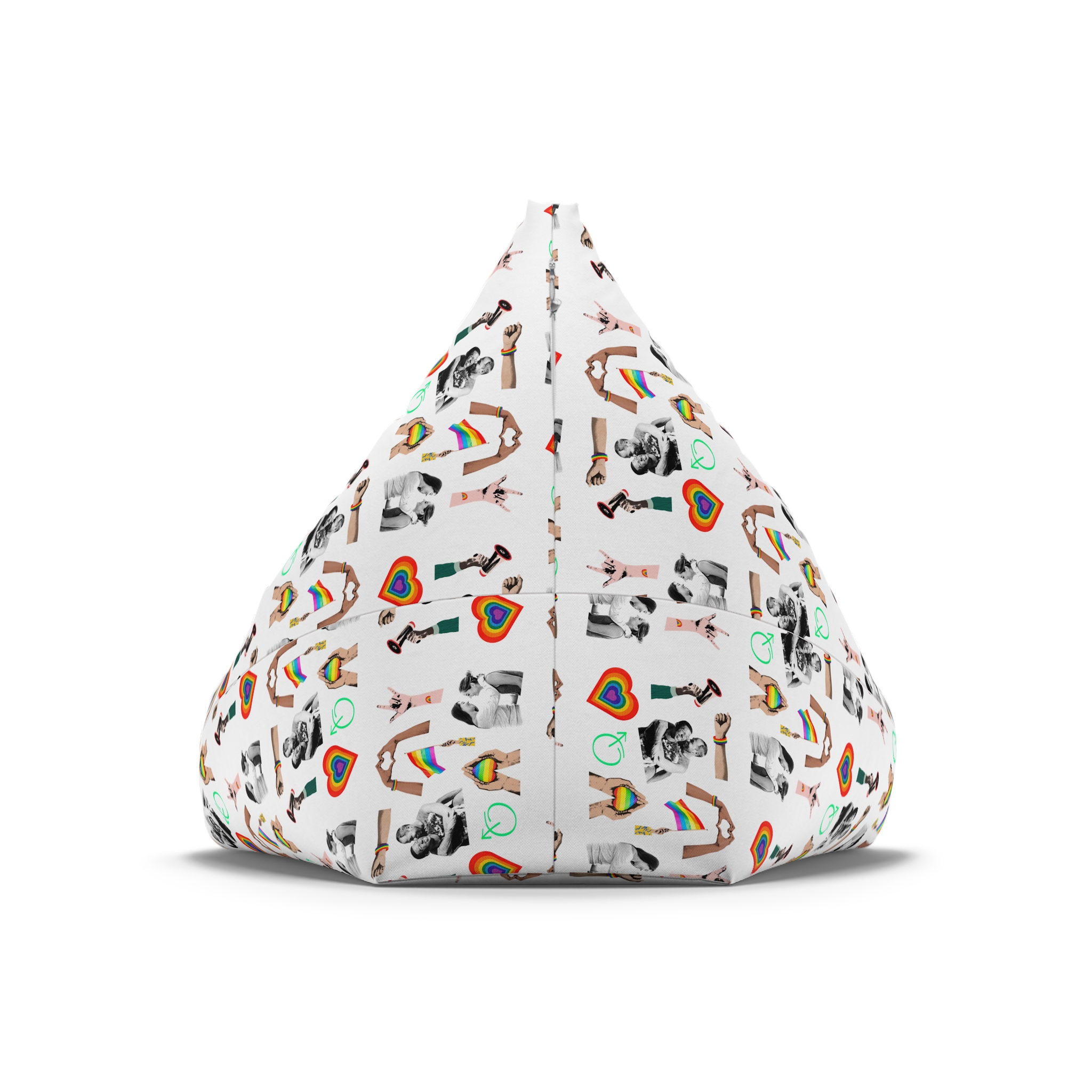 Gay Pride Sticker Rainbow Elements Set Vector Bean Bag Chair Cover - Image 6