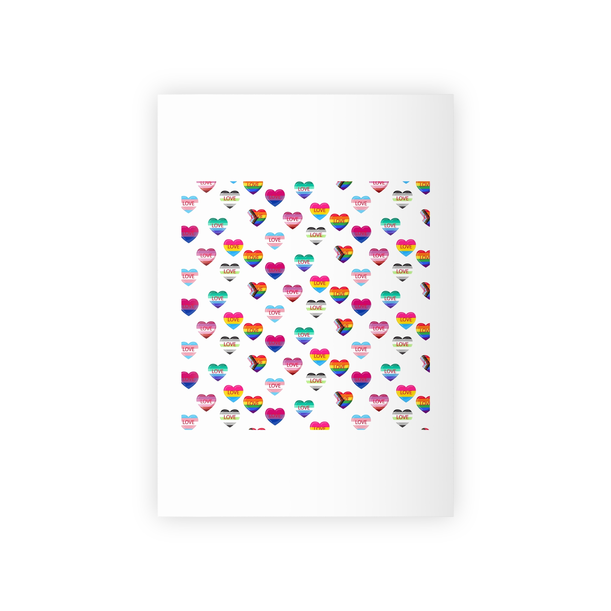 Background With Lgbt Flags Color Hearts Gift Wrapping Paper Rolls 1pc
