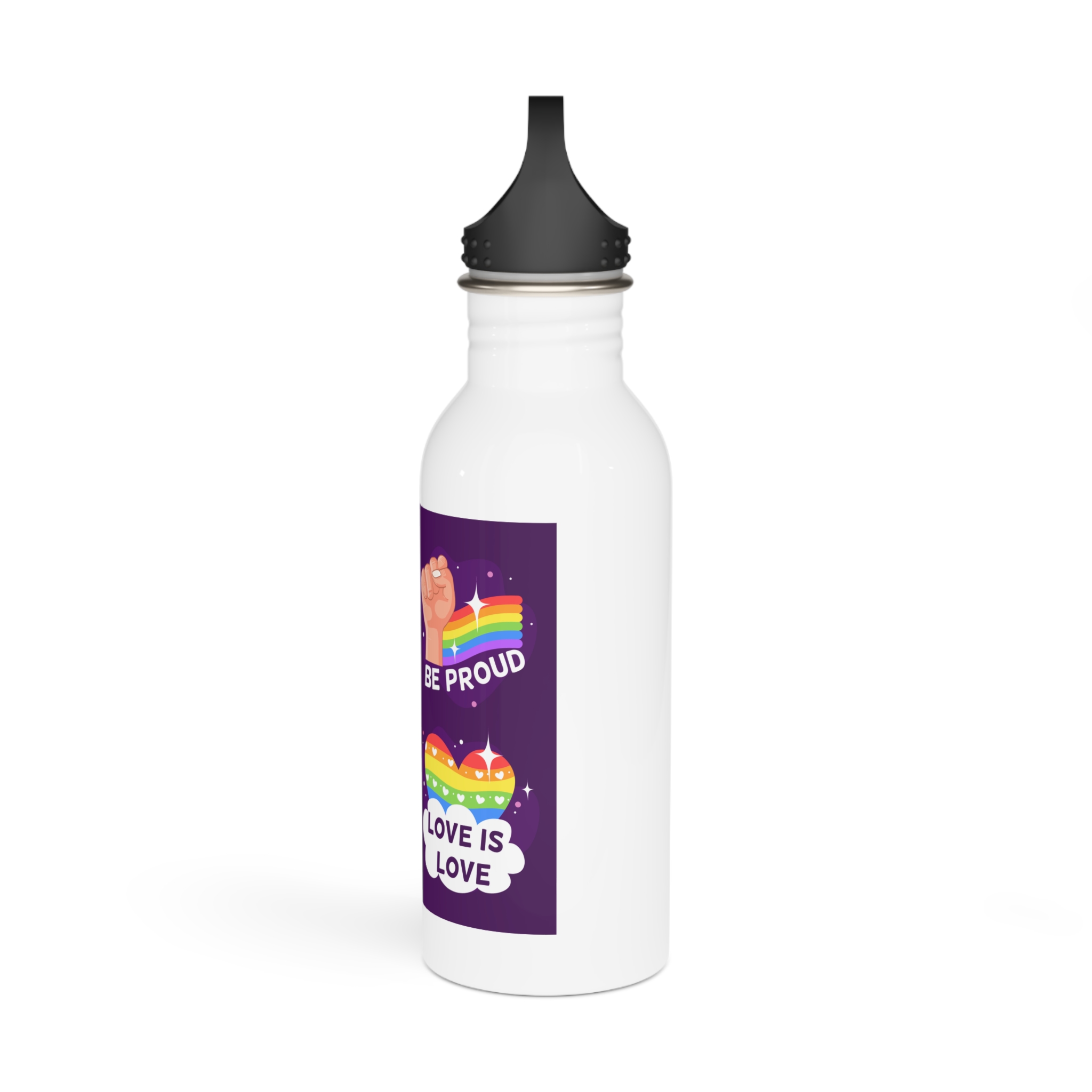 Pride Day Badges Collection Stainless Steel Water Bottle - Image 4