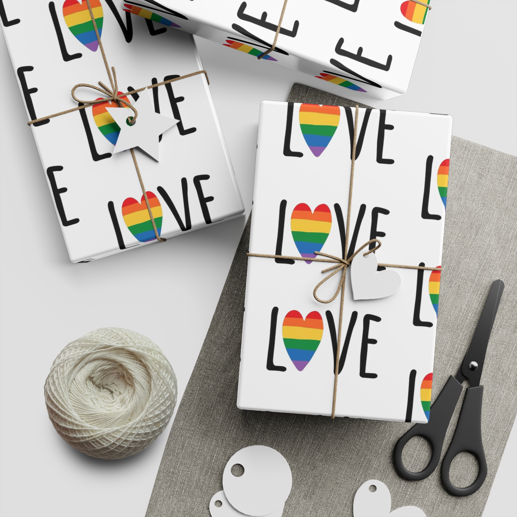 Seamless Pattern Lgbt Rainbow Love Text Gift Wrapping Paper Sheets 1pc - Image 2