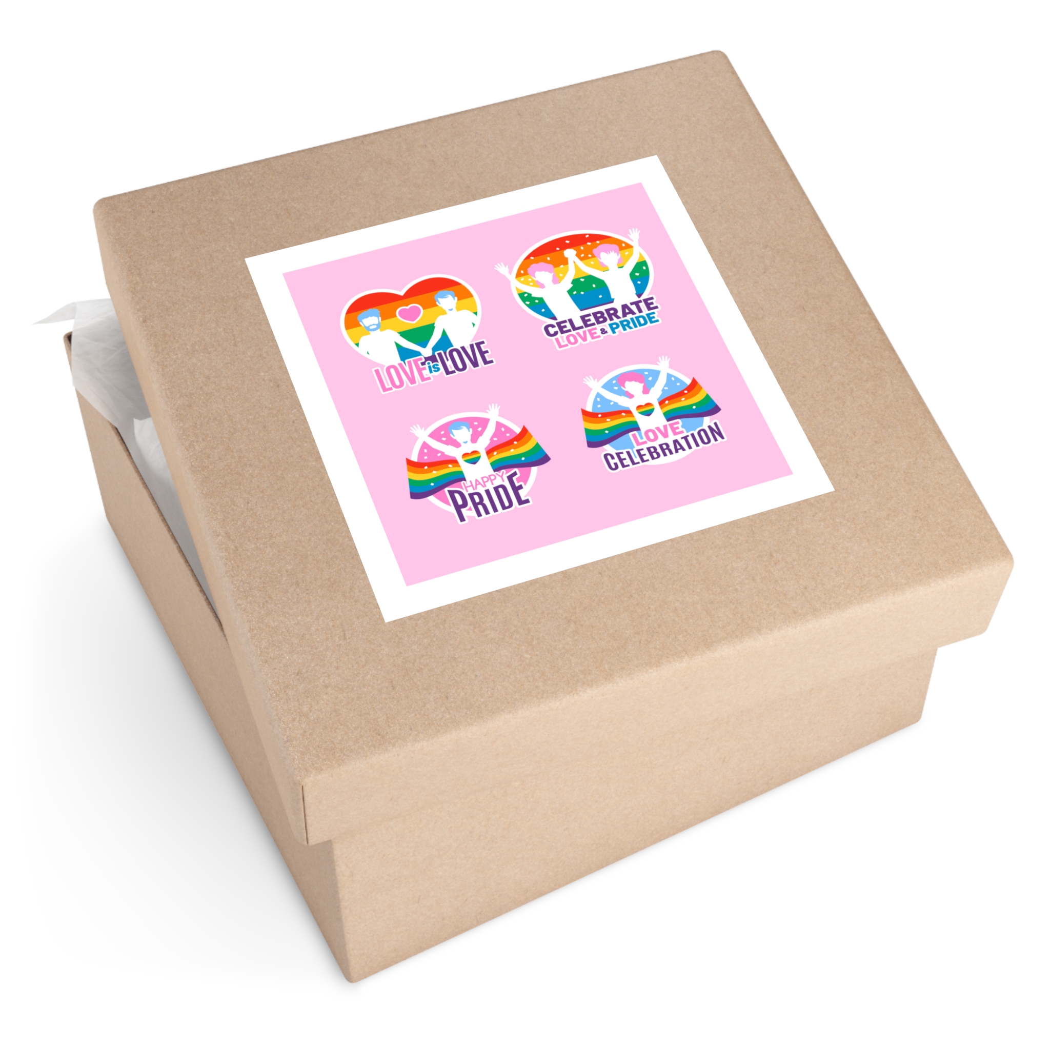 Pride Day Neon Badges Laminate Stickers Square - Image 59