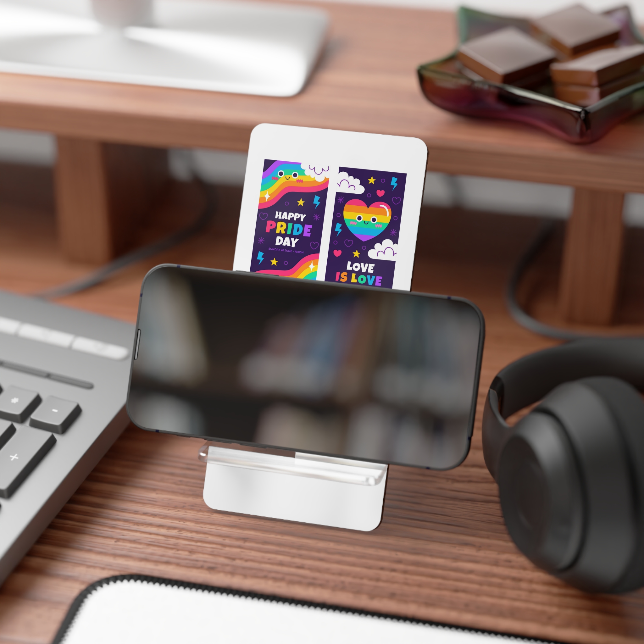 Flat Pride Month Vertical Banners Collection Mobile Display Stand For Smartphones - Image 4