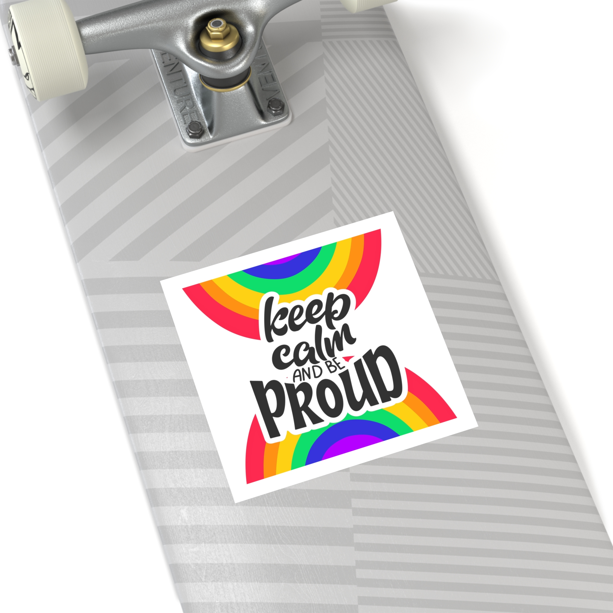 Keep Calm Be Proud Lgbt Lettering Quote Pride Poster Concept With Colorful Rainbow Vector Laminate Stickers Square - Image 36