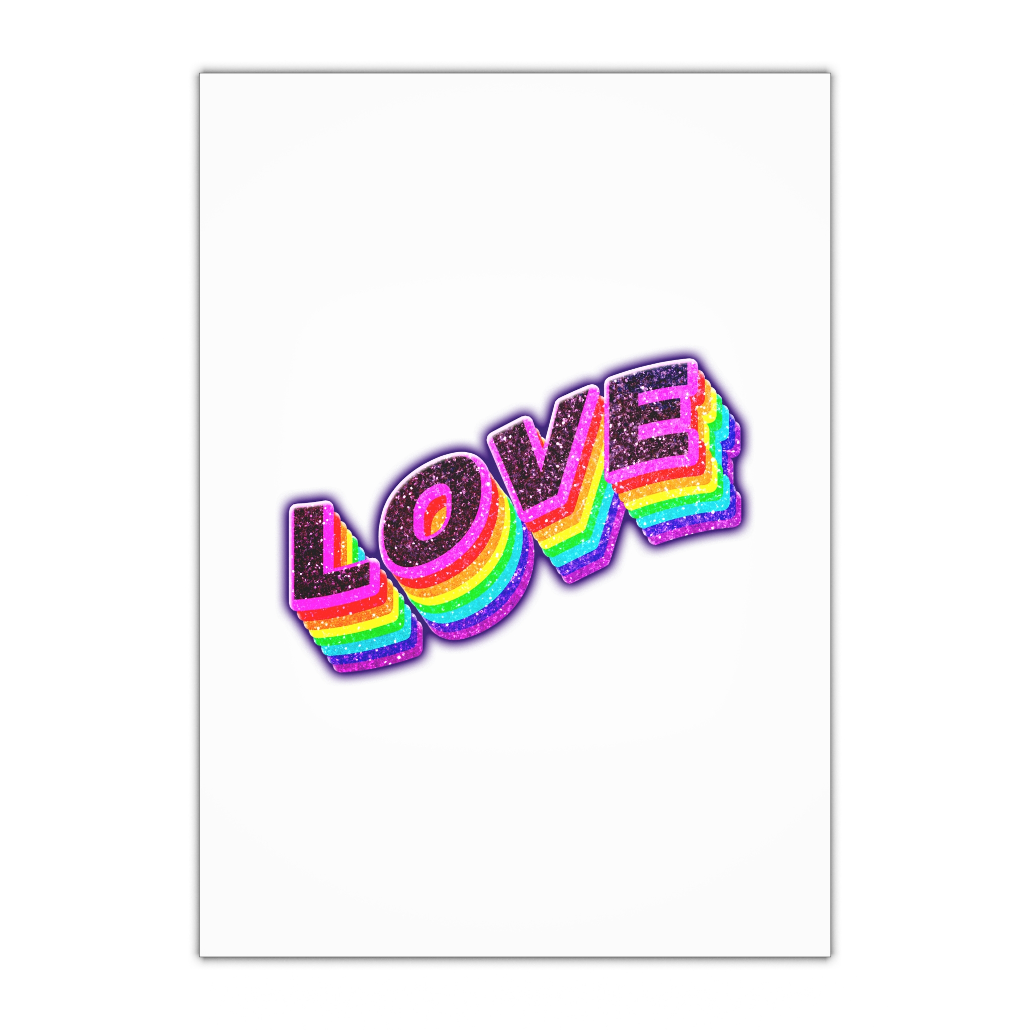 Love Png Word Rainbow Typography Gift Wrapping Paper Sheets 1pc