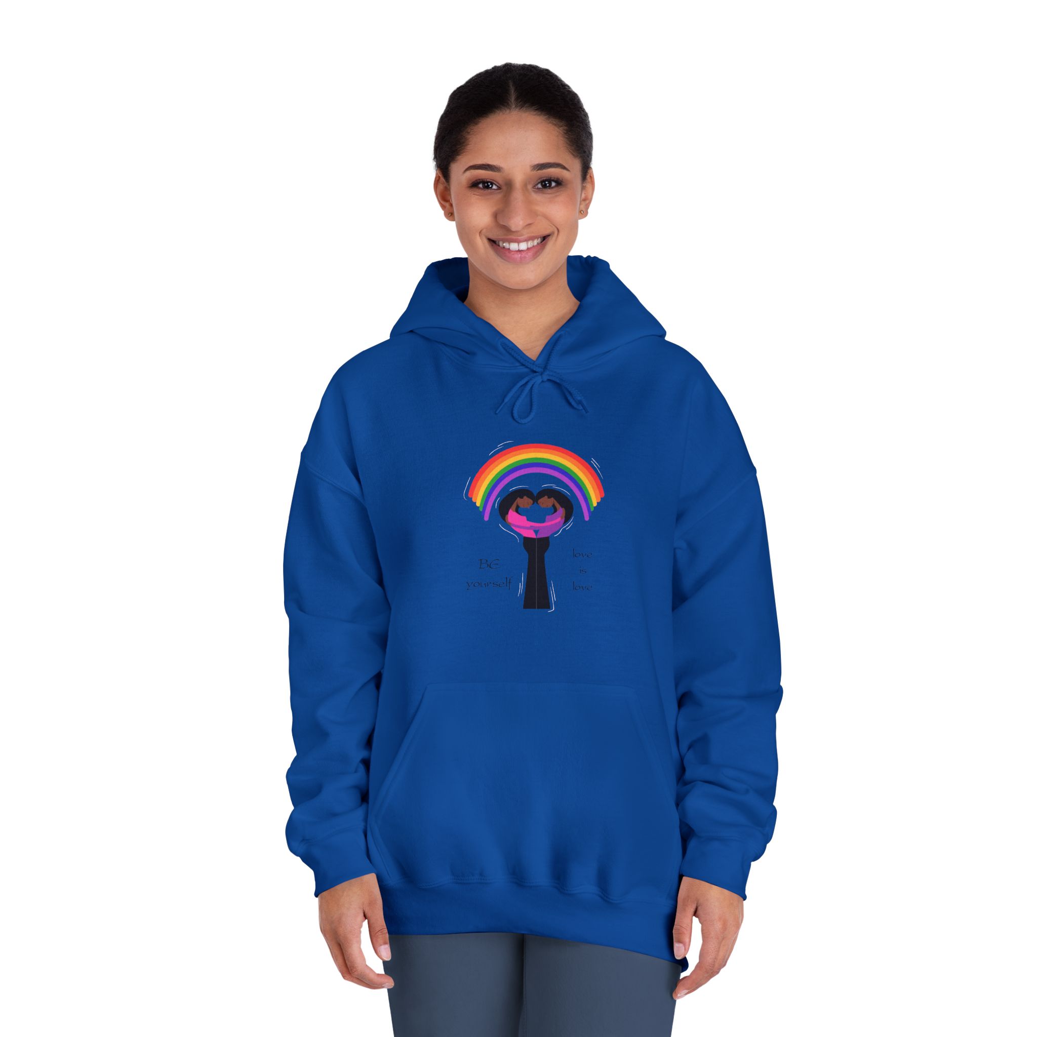Poster Two Girls Hugging With Rainbow Unisex Dryblend Hooded Sweatshirt - Image 28