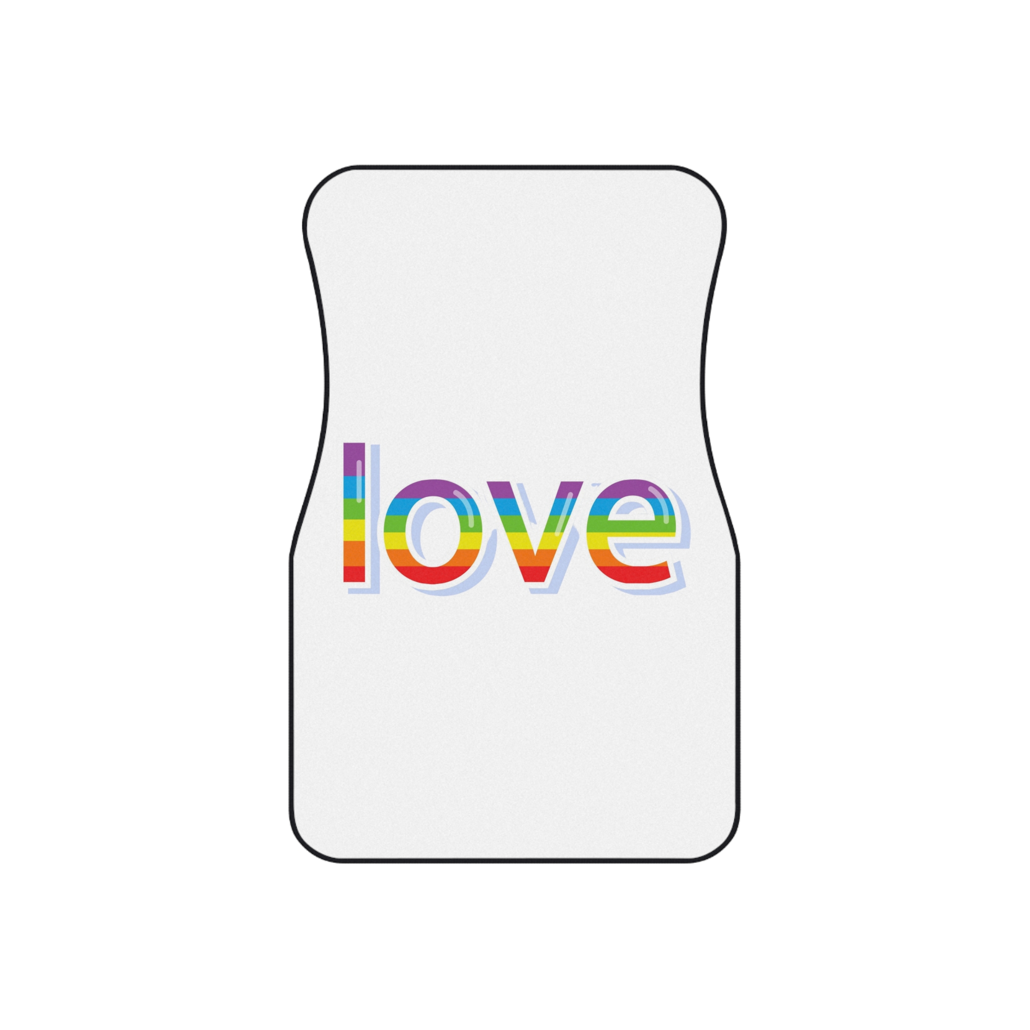 Word Love Rainbow Beautiful Letters Sticker Word Love Light Background Car Mats Set Of 4 - Image 2
