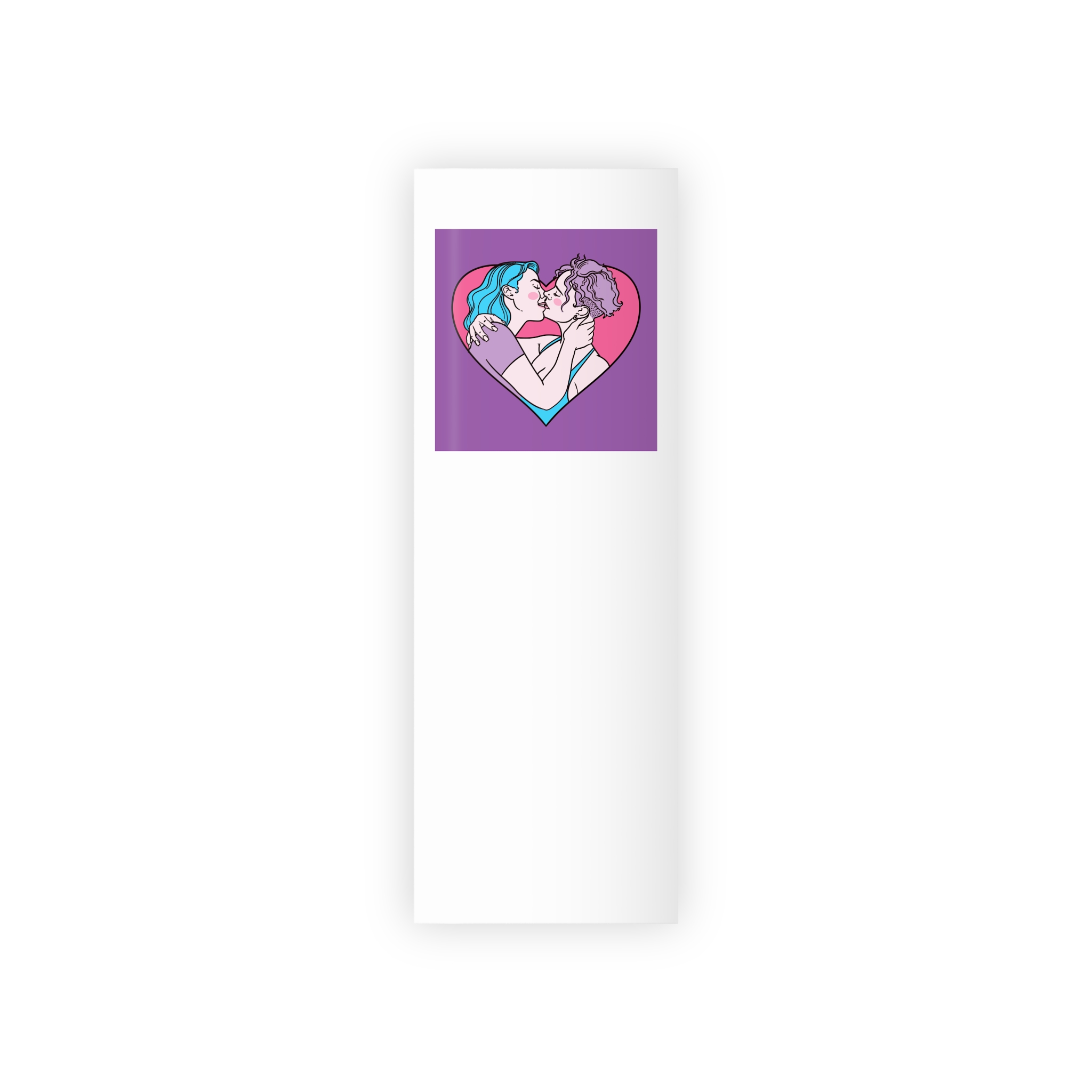 Hand Drawn Affectionate Lesbian Kiss Gift Wrapping Paper Rolls 1pc - Image 5