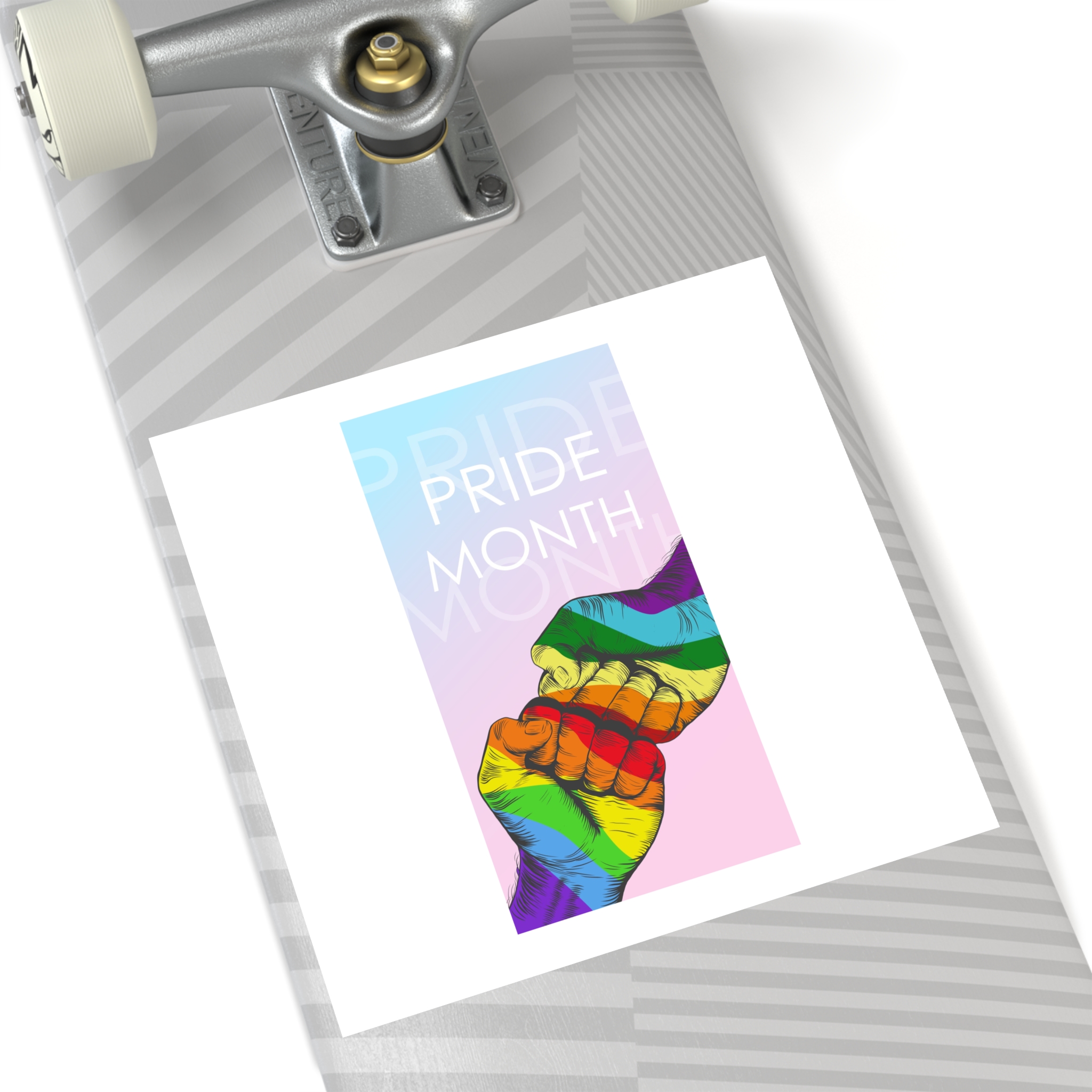 Rainbow Colored Hand Fist Fist Gesture Gay Pride Month Background Lgbt Concept Laminate Stickers Square - Image 52