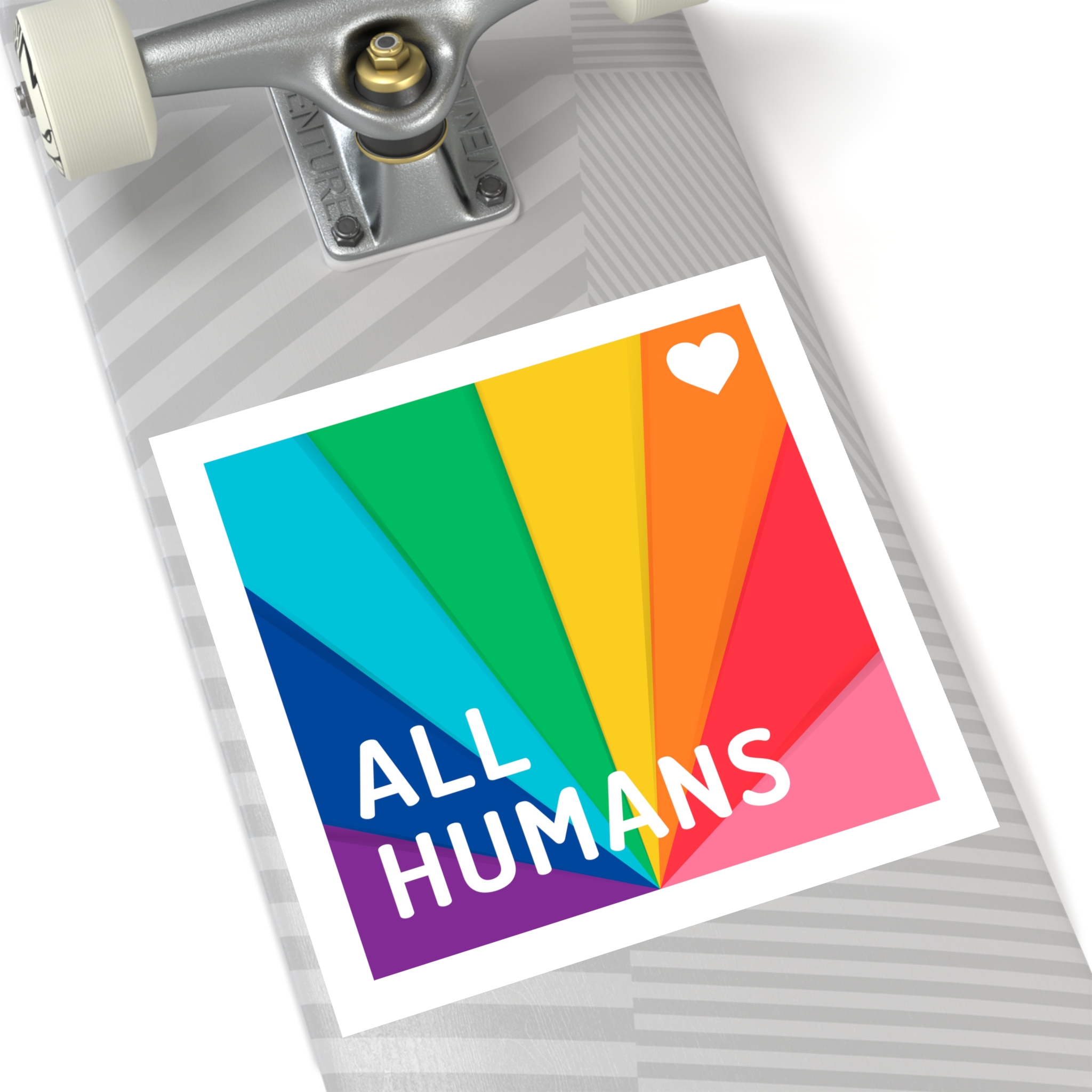 Rainbow Colored Background With All Humans Concept Pride Month Laminate Stickers Square - Image 52