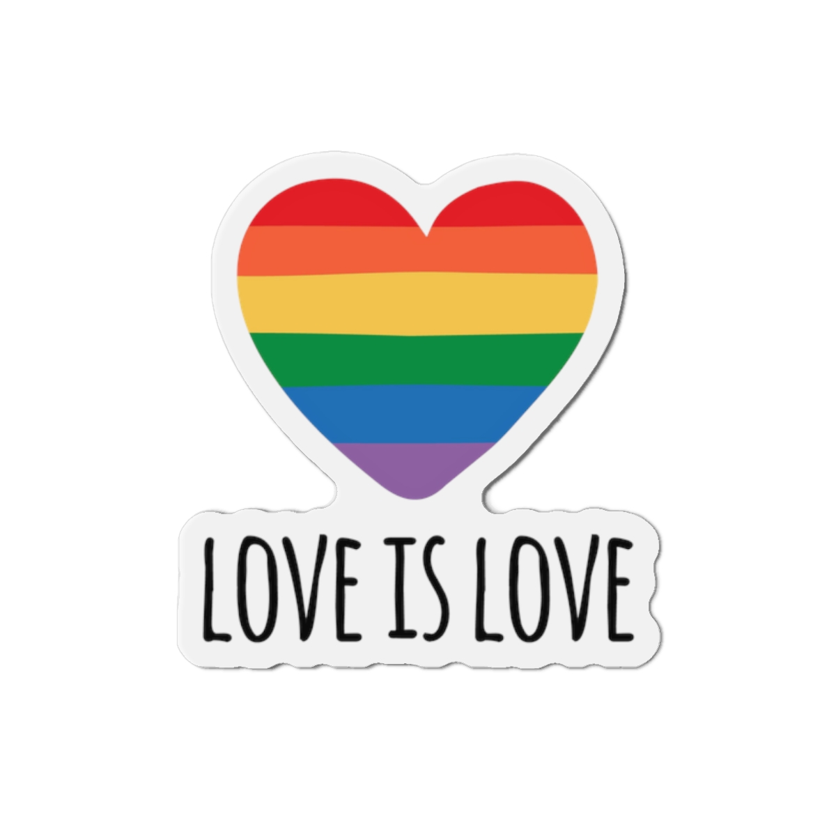 Vector Sketch Lgbt Rainbow Love Is Love Lettering (1) Die Cut Magnets