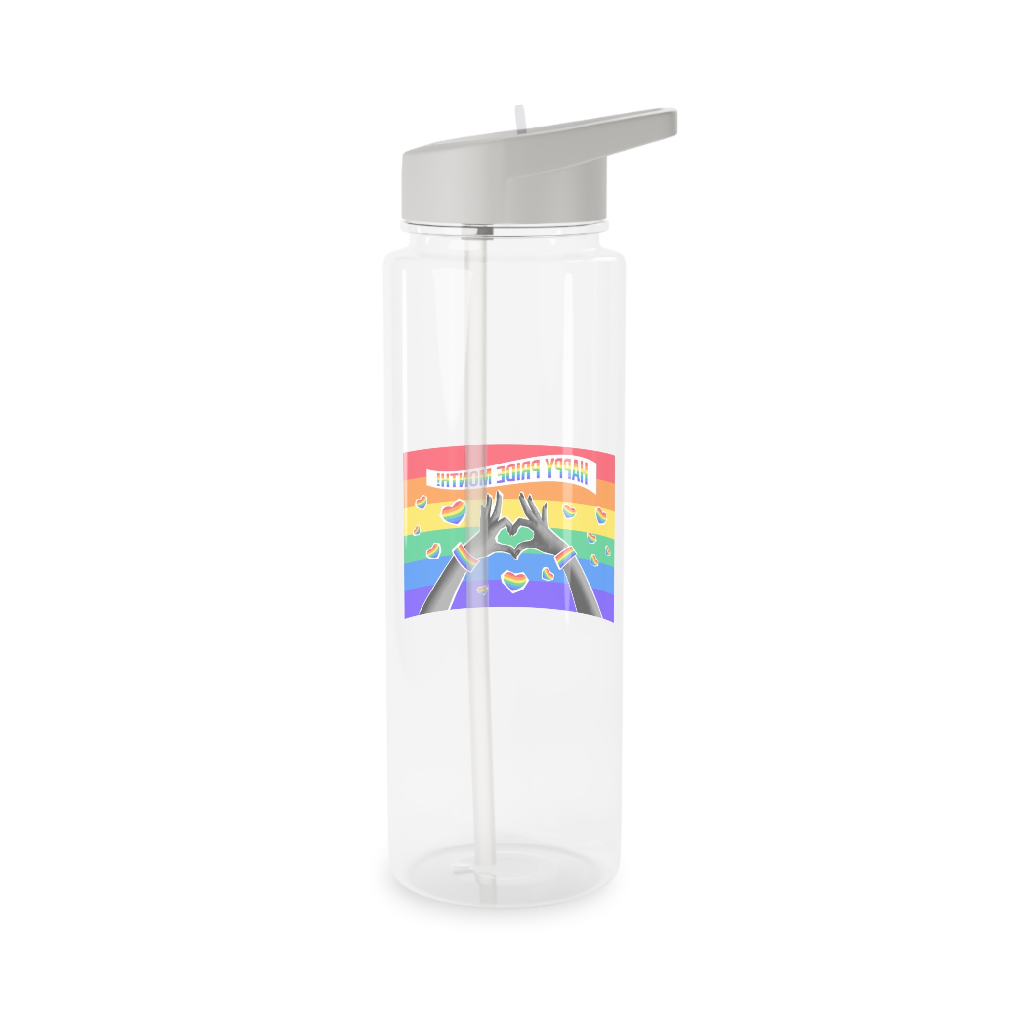 Lgbtq Pride Month Card Y2k Style Trendy Retro Collage Halftone Hands Tritan Water Bottle - Image 6