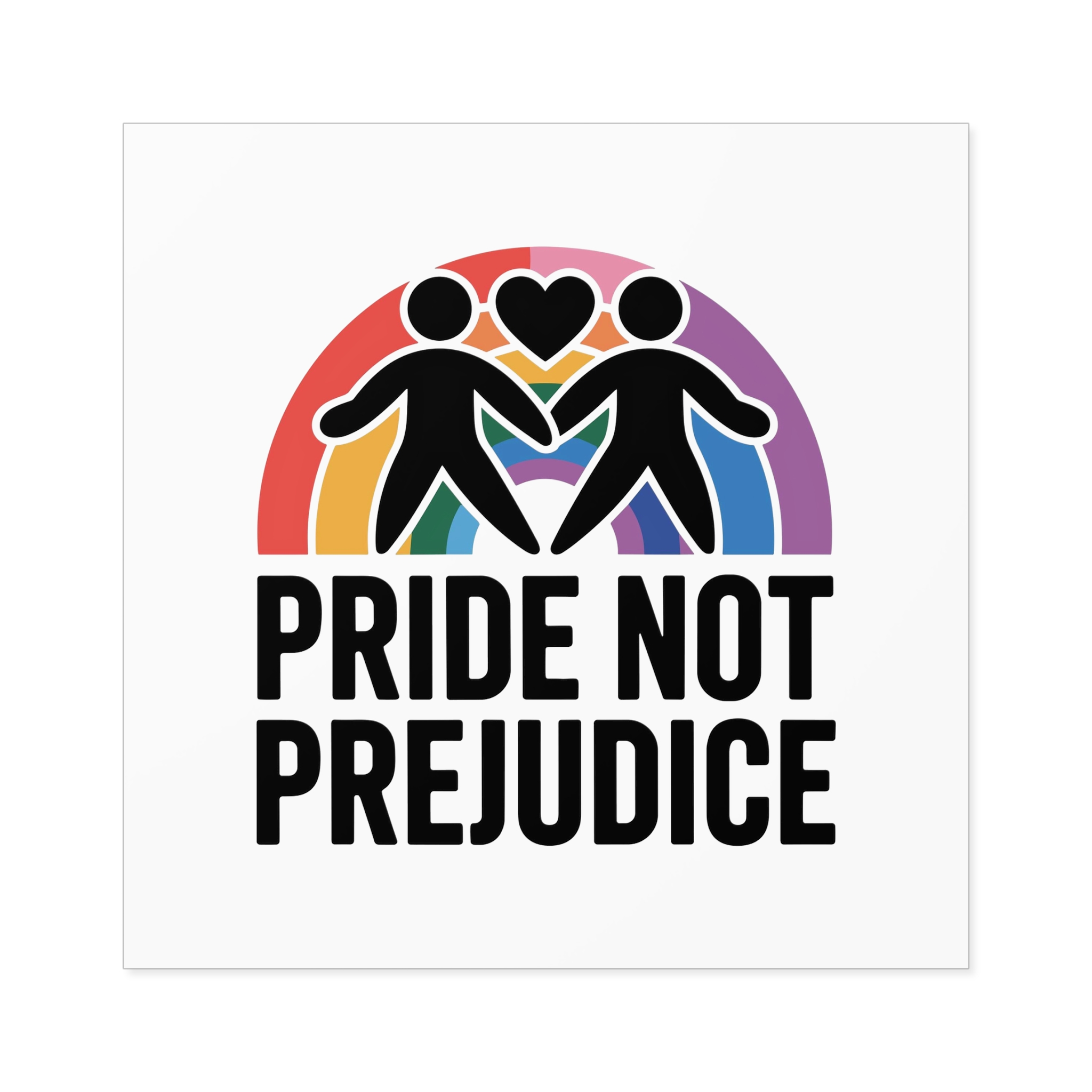 Pride Prejudice T Shirt Design Isolated White Background Laminate Stickers Square - Image 49