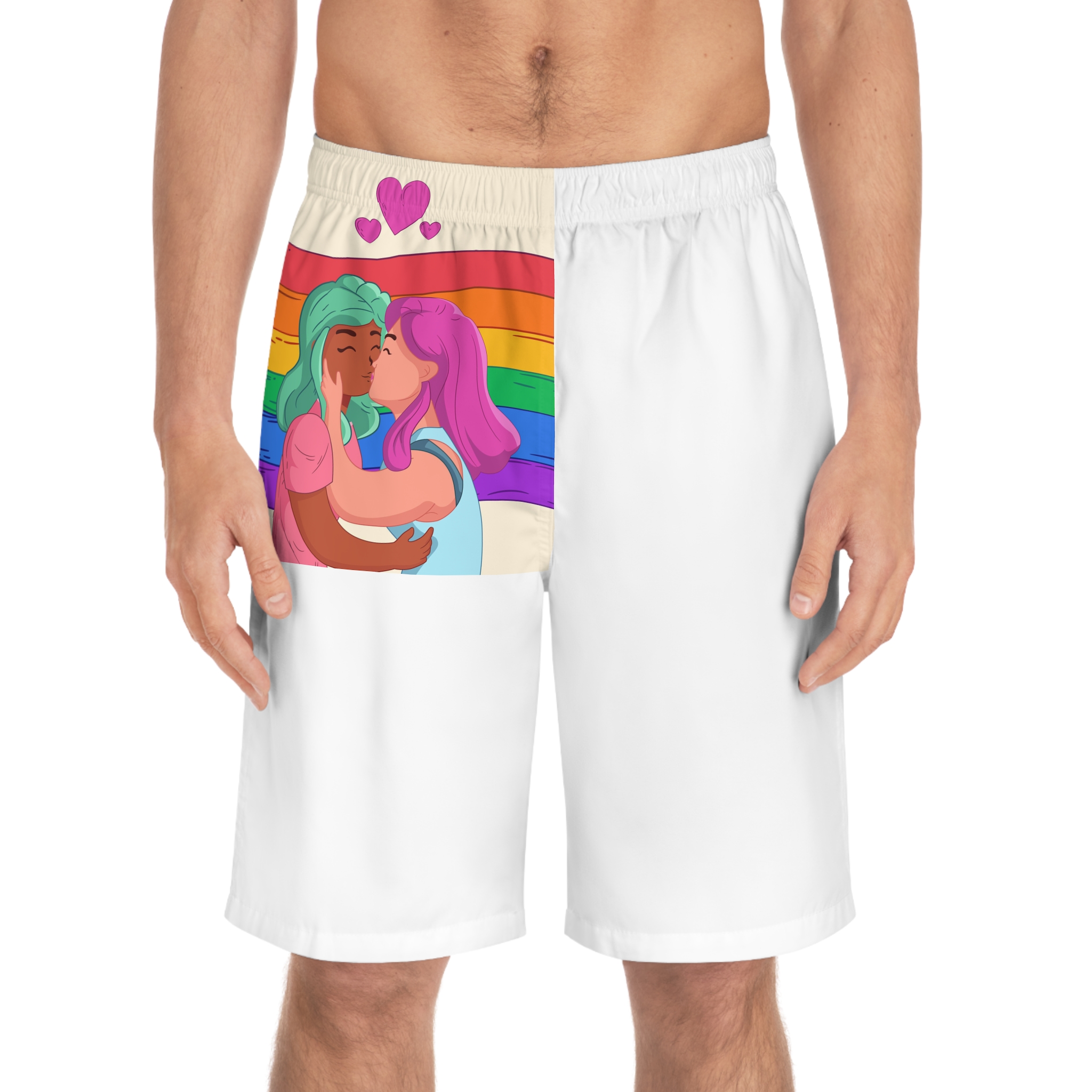 Lesbian Pride Design 4C2A50 Mens Board Shorts Aop - Image 3