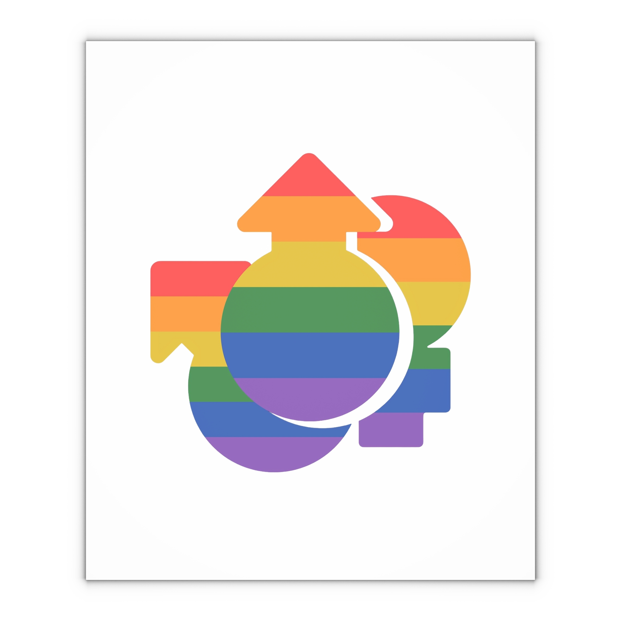 Lgbt Icon Isolated Black Background Lgbt Community Human Rights Concept Vector Flat Illustration Poster Card Banner Gift Wrapping Paper Sheets 1pc - Image 4