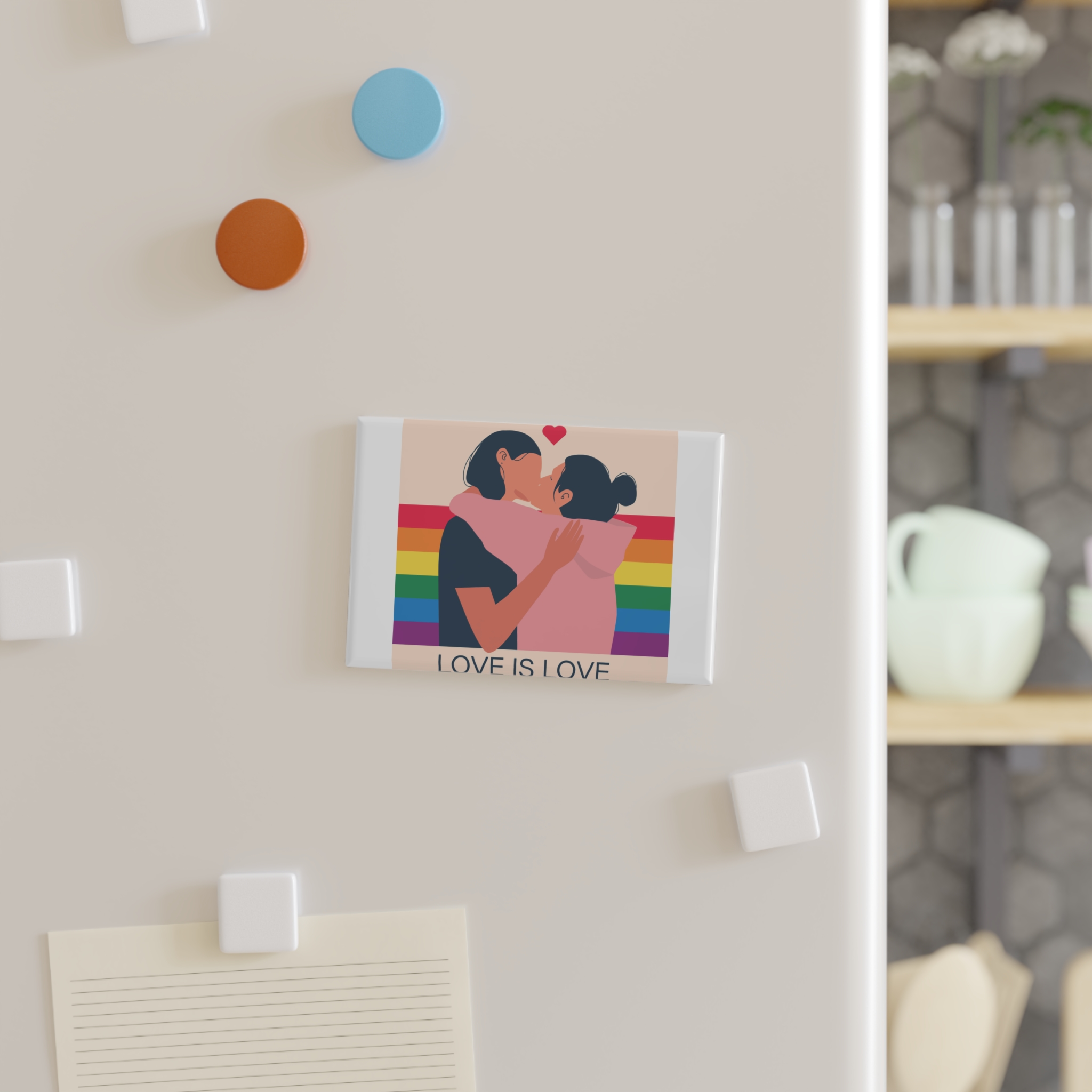 Couple Leasbians Button Magnet Rectangle 1 And 10 Pcs - Image 3