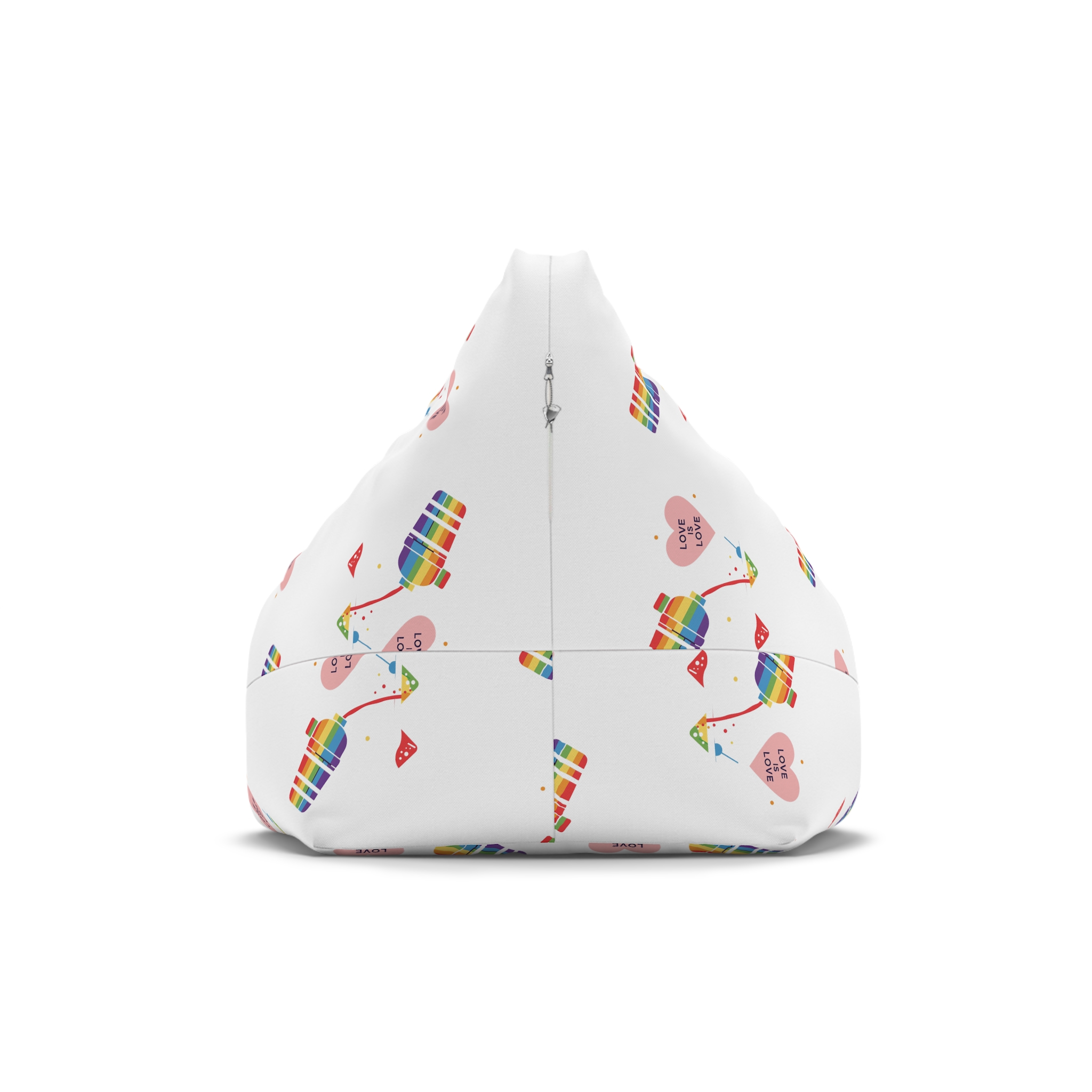 Rainbow Cocktail Shaker Pouring Drink With Heart Love Is Love Illustration Vector Bean Bag Chair Cover - Image 2