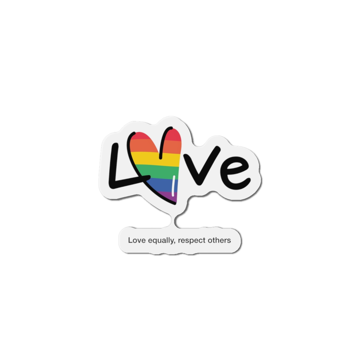 Love Letter Pride Rainbow Lettering Text Writing Pattern Freedom Love Heart Homo Colors Flag Parade(1) (1) Die Cut Magnets - Image 13