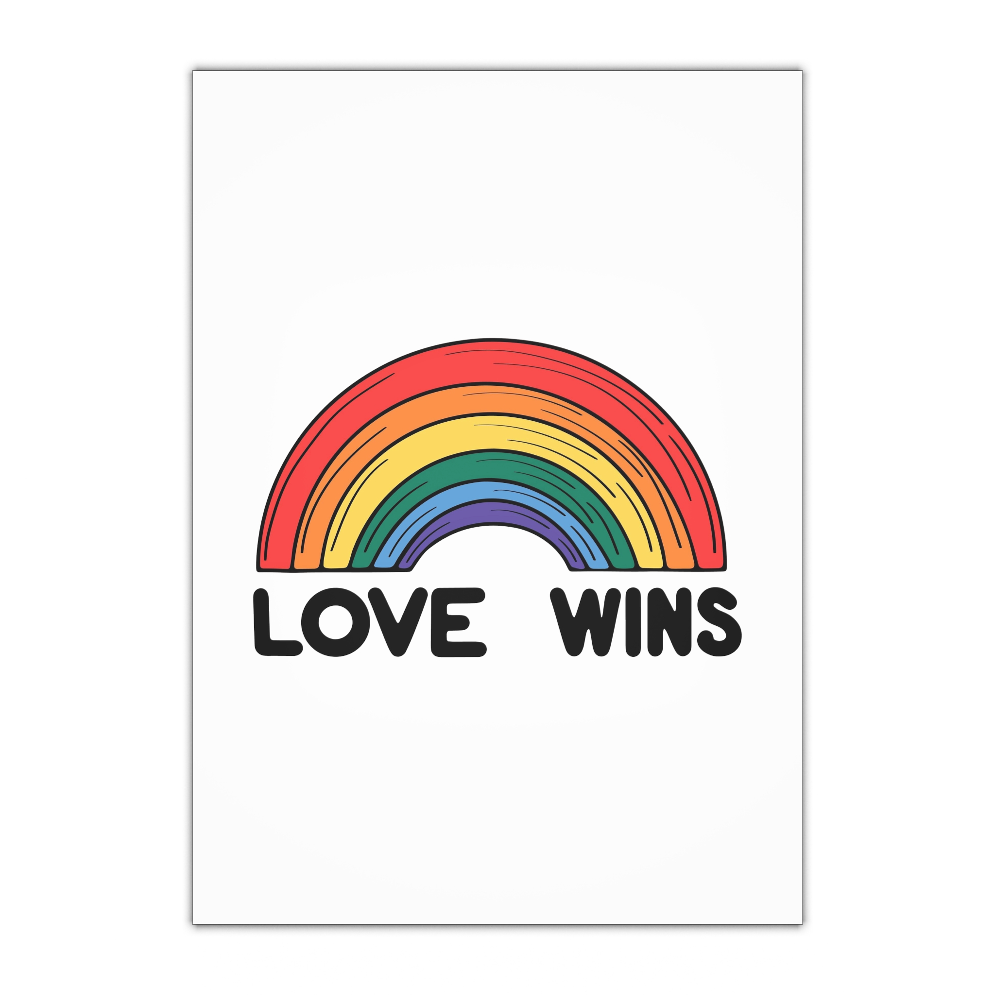 Love Wins Rainbow Pride Illustration Gift Wrapping Paper Sheets 1pc