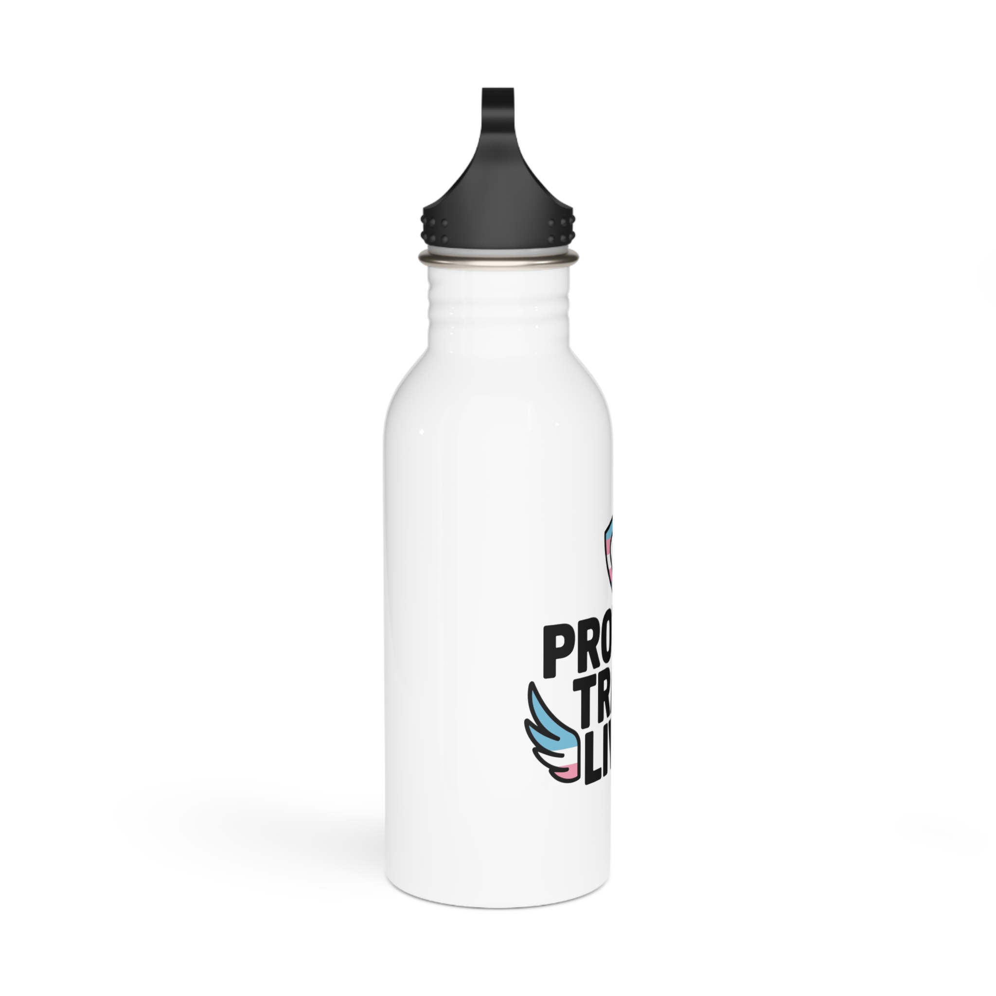 Protect Trans Lives T Shirt Design Isolated White Background Stainless Steel Water Bottle - Image 2