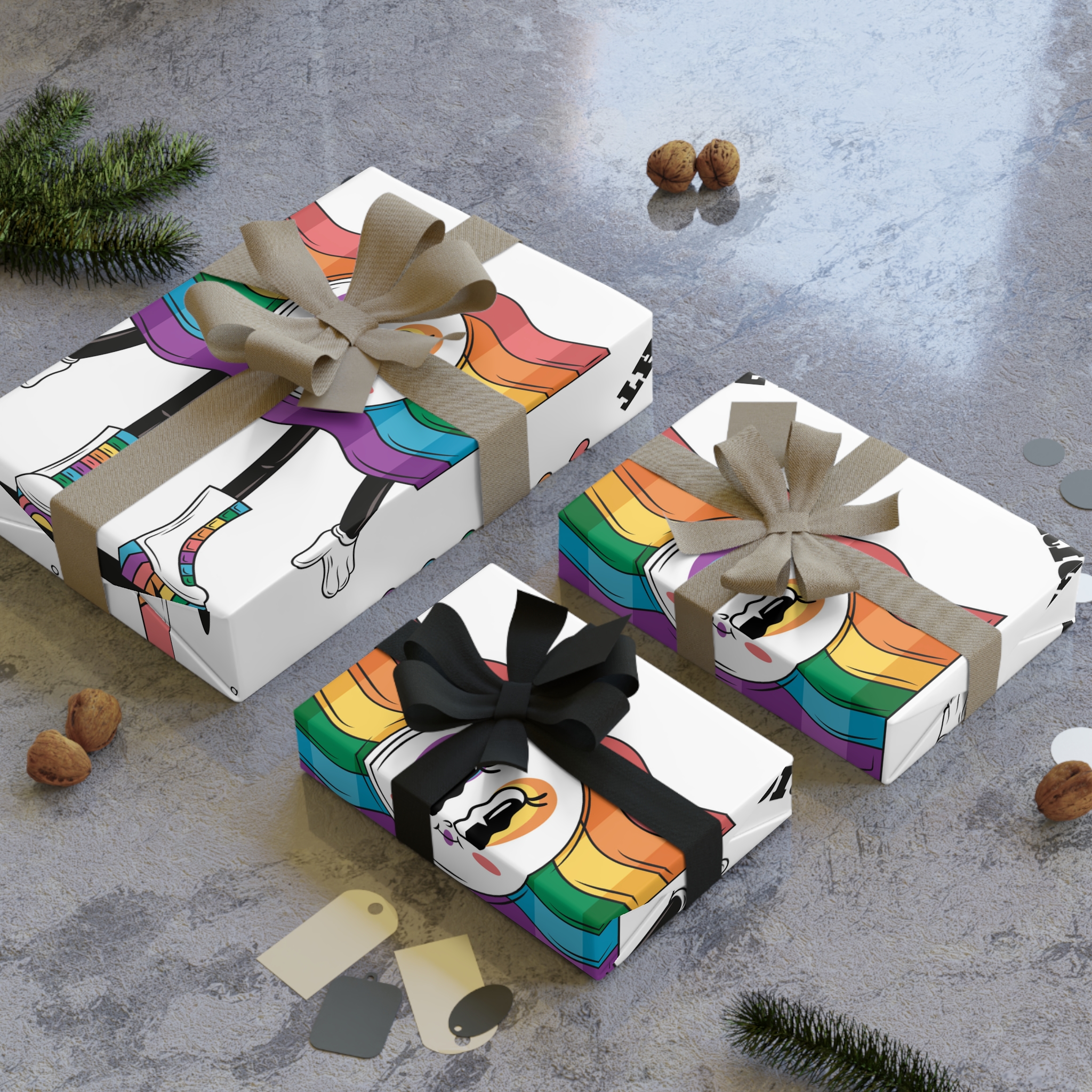 Hand Drawn Illustration Pride Month Celebration(5) Gift Wrapping Paper Rolls 1pc - Image 4