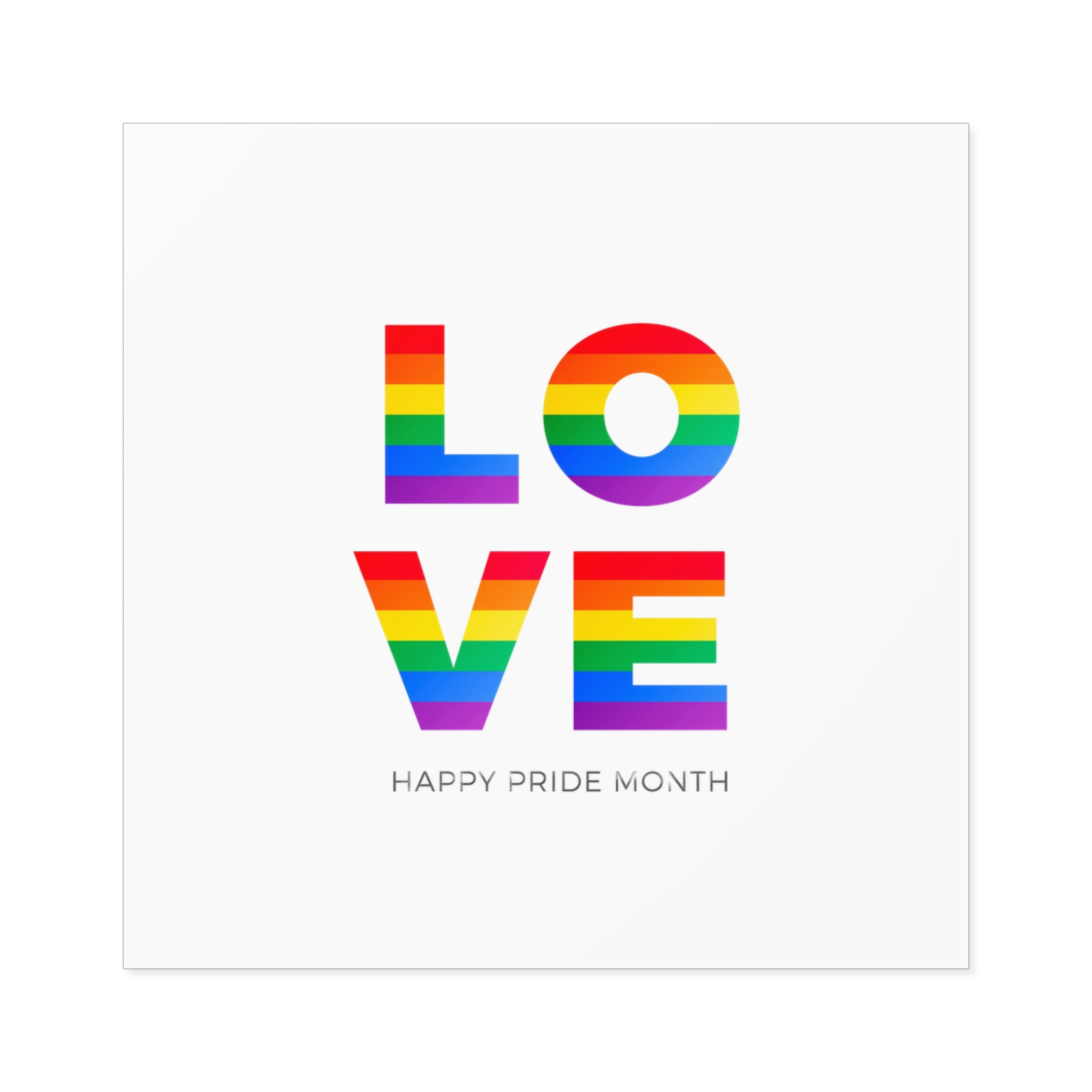Love Word With Gay Pride Flag Laminate Stickers Square - Image 17