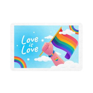 Gradient Background Pride Month Celebration Pet Food Mat 12x18