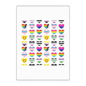 Vector Seamless Pattern Gender Lgbt Flag Heart Gift Wrapping Paper Sheets 1pc