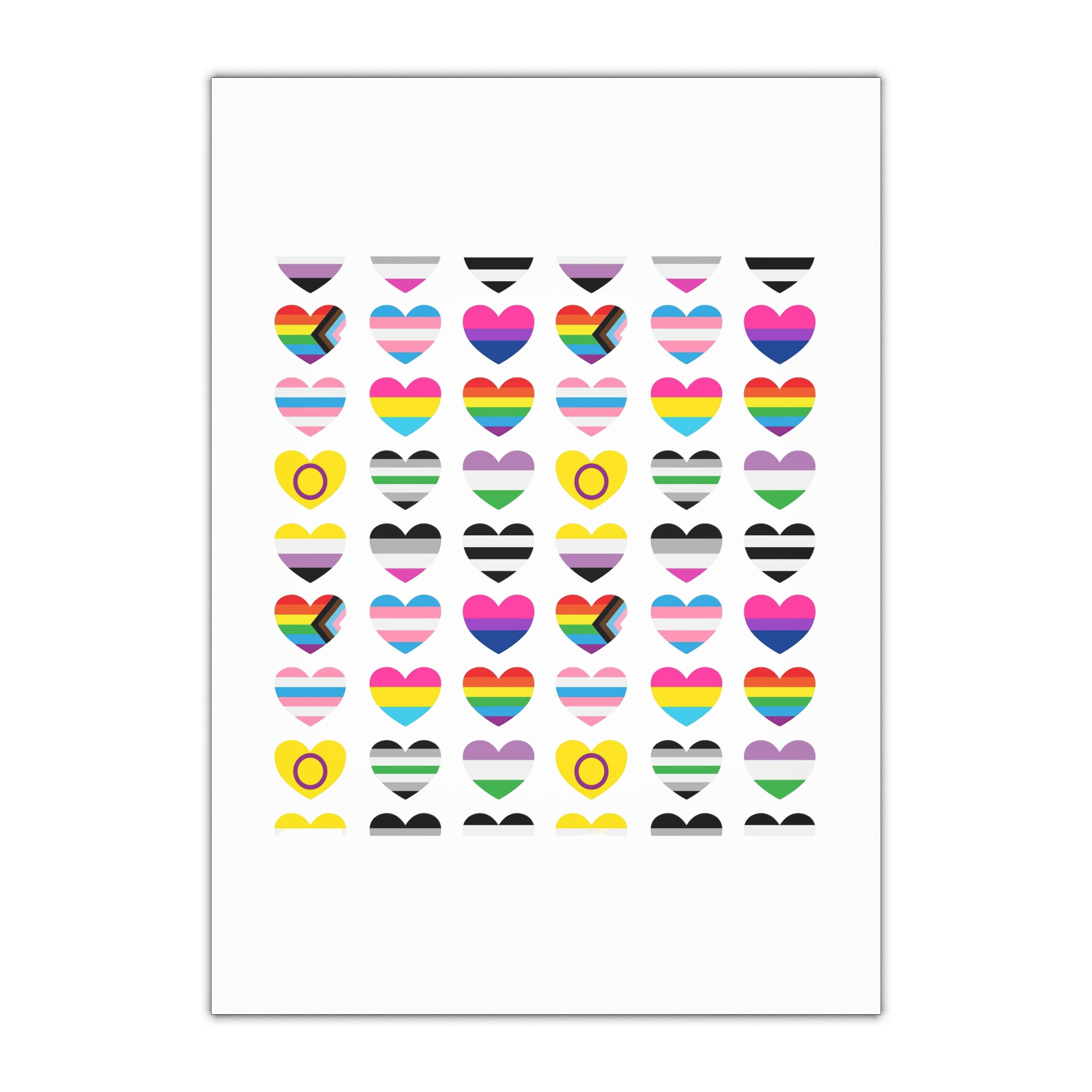 Vector Seamless Pattern Gender Lgbt Flag Heart Gift Wrapping Paper Sheets 1pc