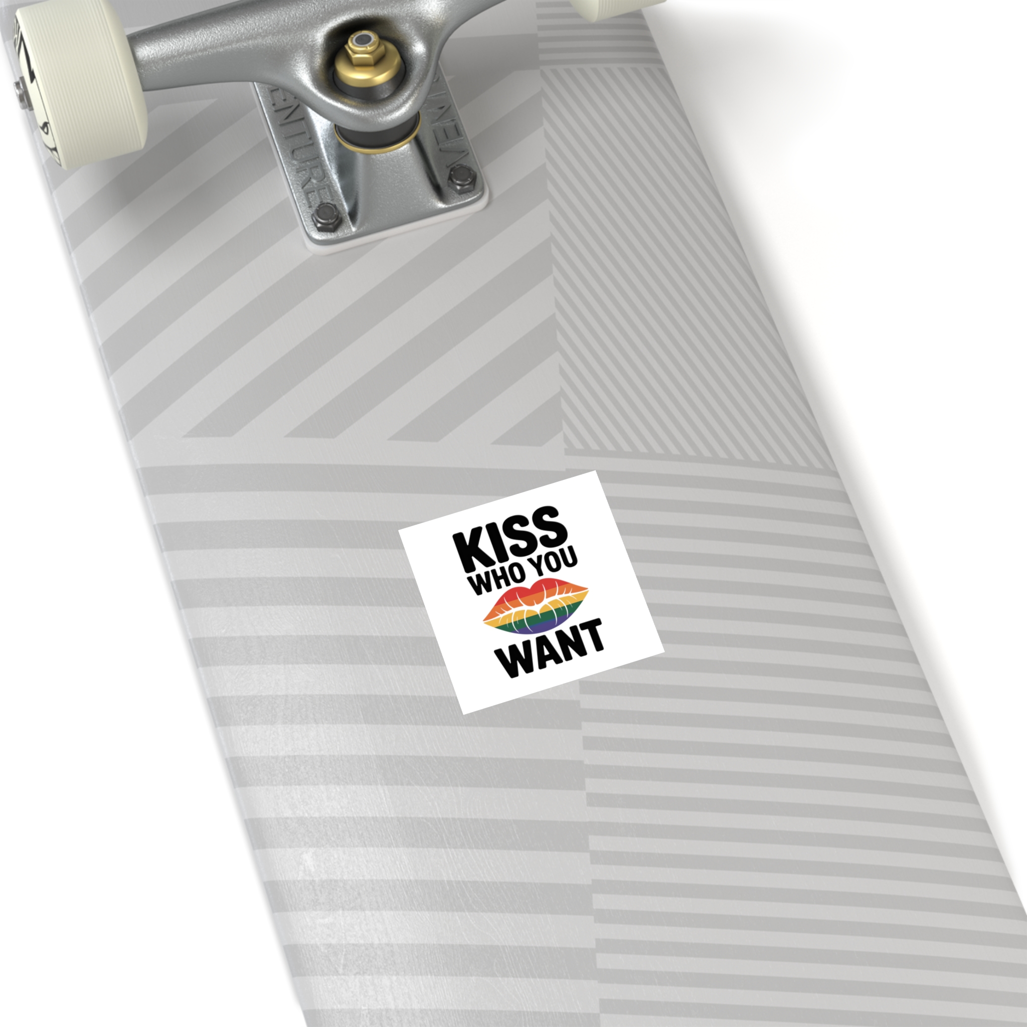 Kiss Who You Want T Shirt Design Isolated White Background 2 Laminate Stickers Square - Image 12