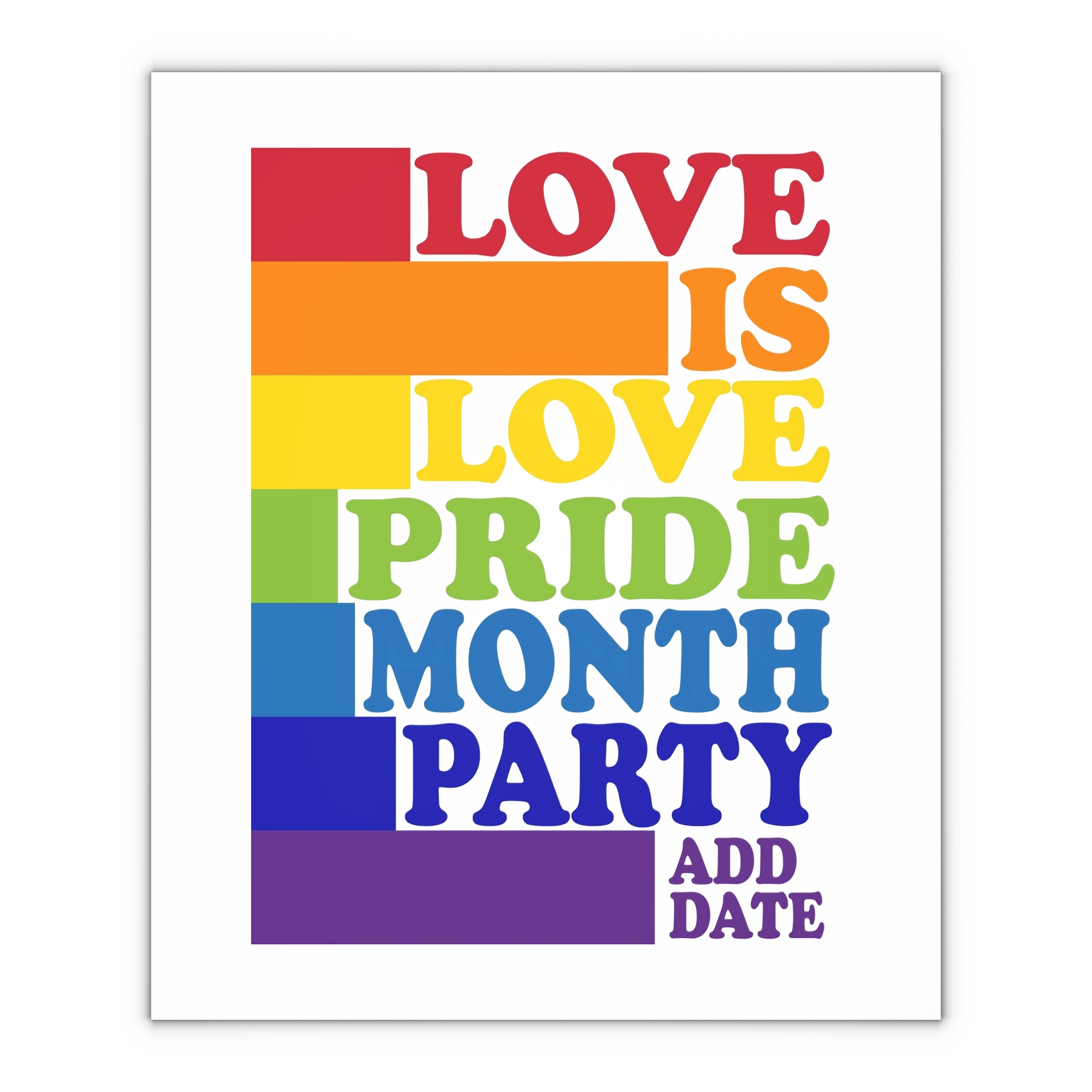 Love Is Love Pride Month Party Poster Flyer Social Media Post Design Gift Wrapping Paper Sheets 1pc - Image 4