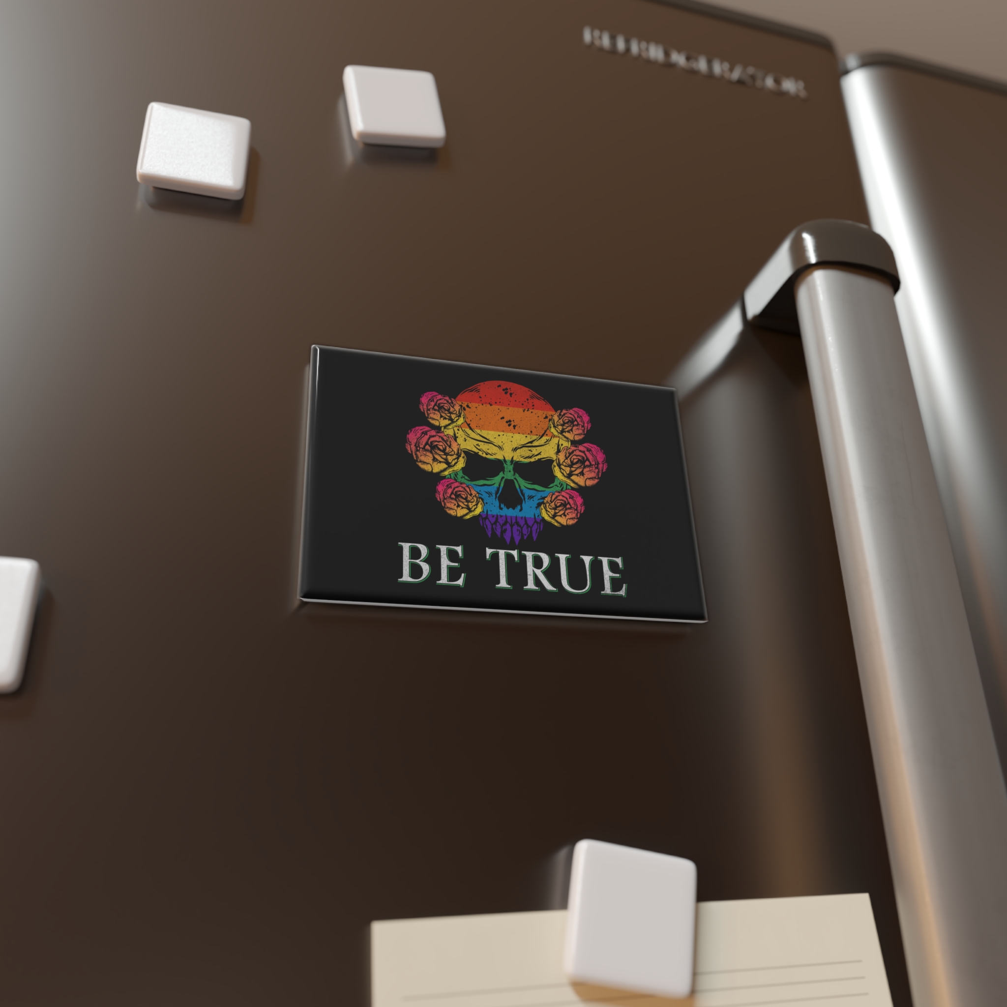 Skull Pride Rainbow Vintage Vector Premium T Shirt(1) Button Magnet Rectangle 1 And 10 Pcs - Image 8